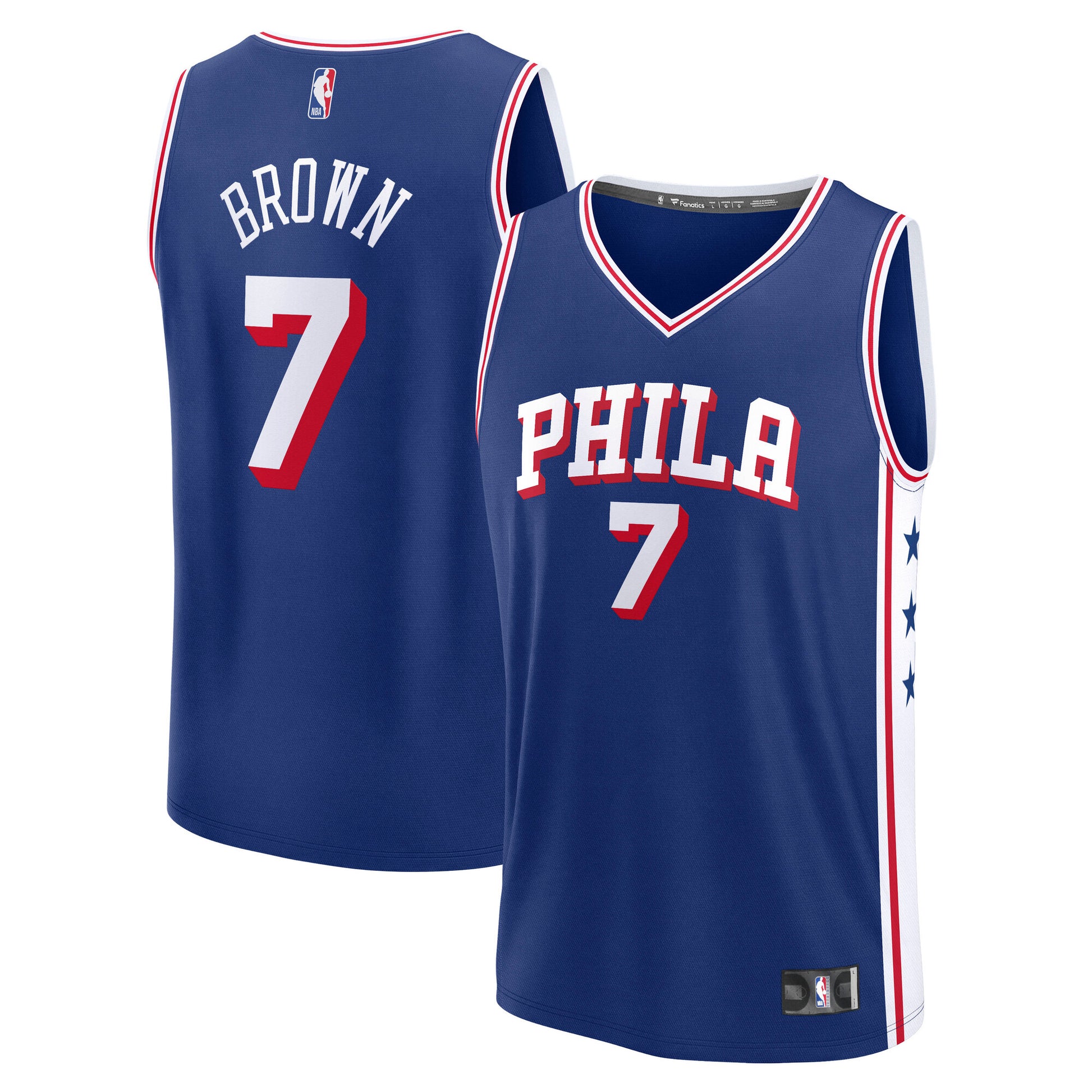 Youth Philadelphia 76ers Jaylen Brown Fanatics Royal Fast Break Replica Jersey - Icon Edition