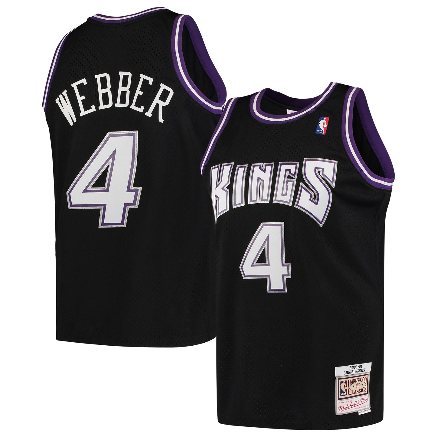 Men's Sacramento Kings Chris Webber Mitchell & Ness Black 2000/01 Hardwood Classics Swingman Jersey