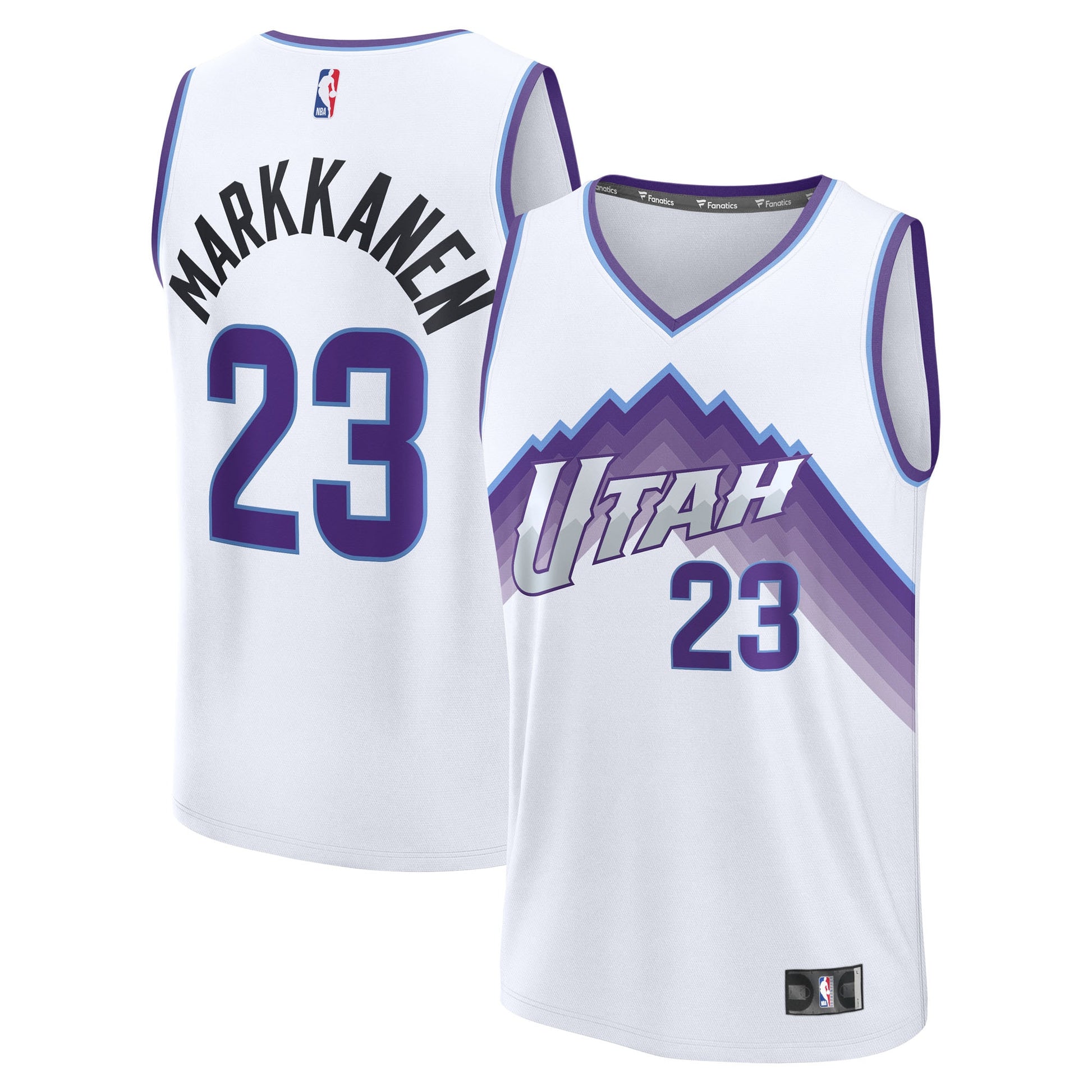 Men's Utah Jazz Lauri Markkanen Fanatics White Fast Break Replica Player Jersey - Association Edition