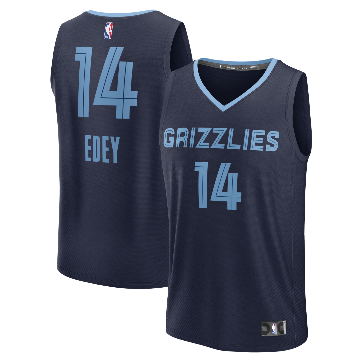Men's Memphis Grizzlies Zach Edey Fanatics Navy Fast Break Replica Jersey - Icon Edition