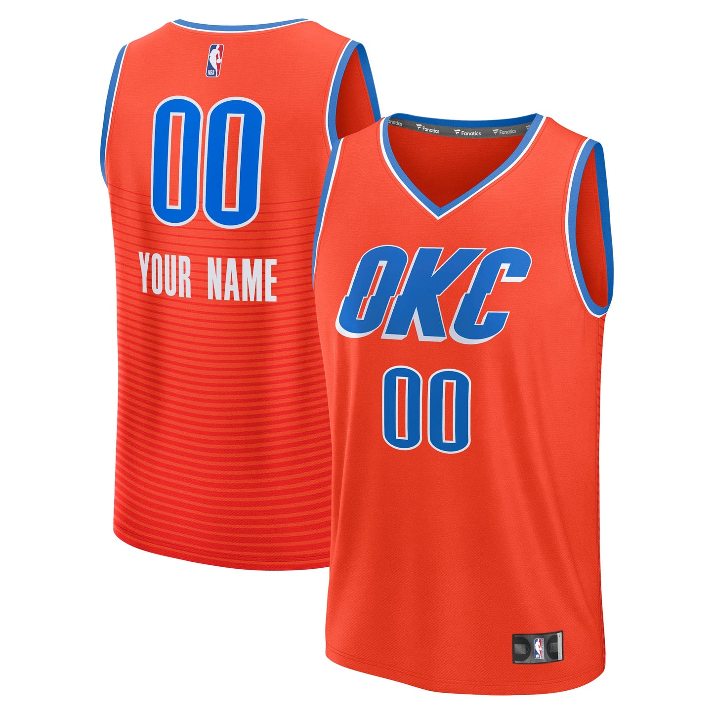 Youth Oklahoma City Thunder Fanatics Orange Fast Break Custom Jersey - Statement Edition