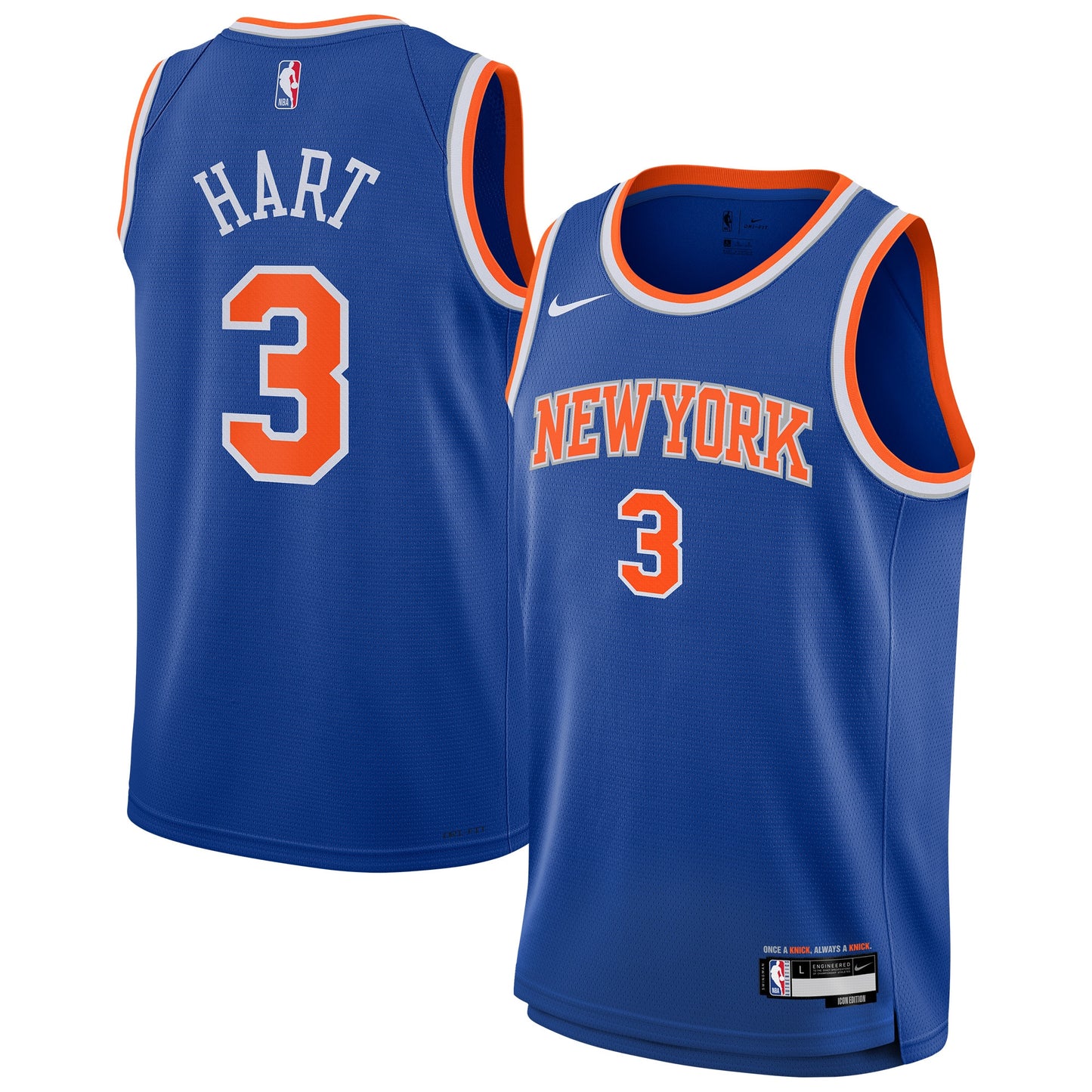 Youth New York Knicks Josh Hart Nike Blue Swingman Jersey - Icon Edition