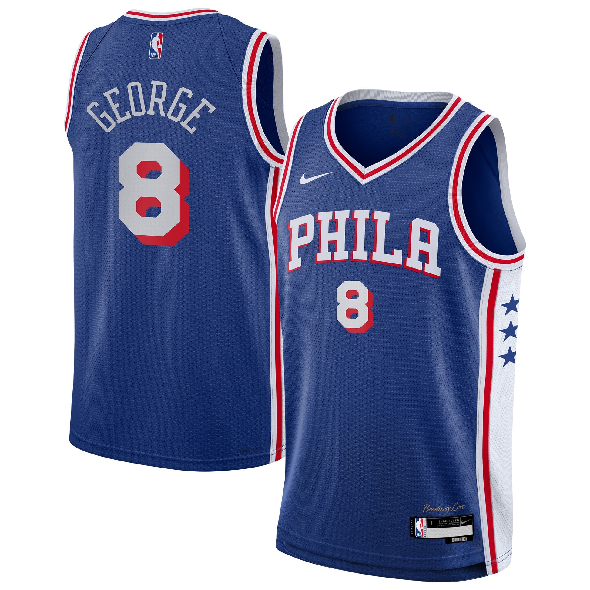 Youth Philadelphia 76ers Paul George Nike Royal Swingman Jersey - Icon Edition