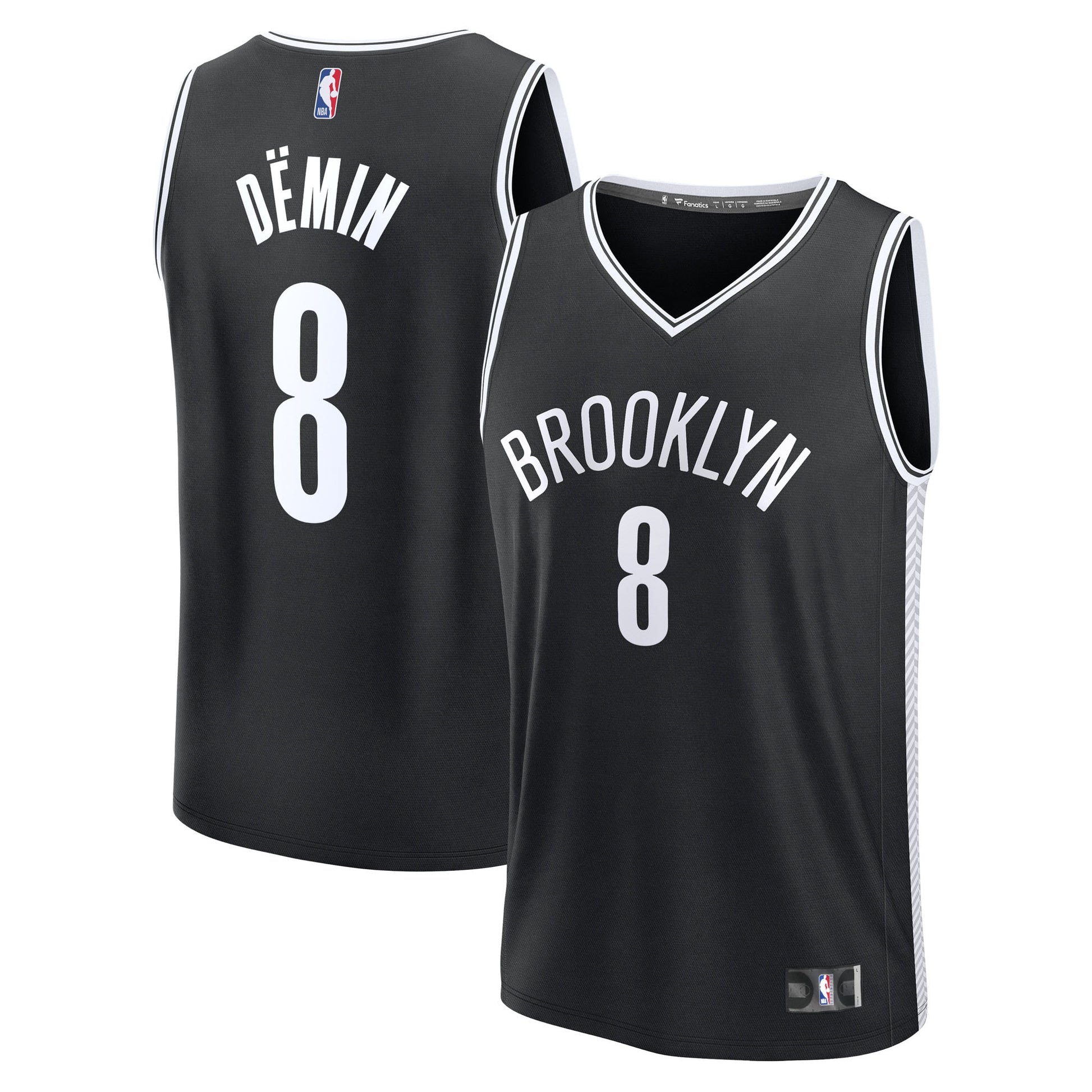 Men's Brooklyn Nets Egor Dëmin Fanatics Black Fast Break Replica Jersey - Icon Edition