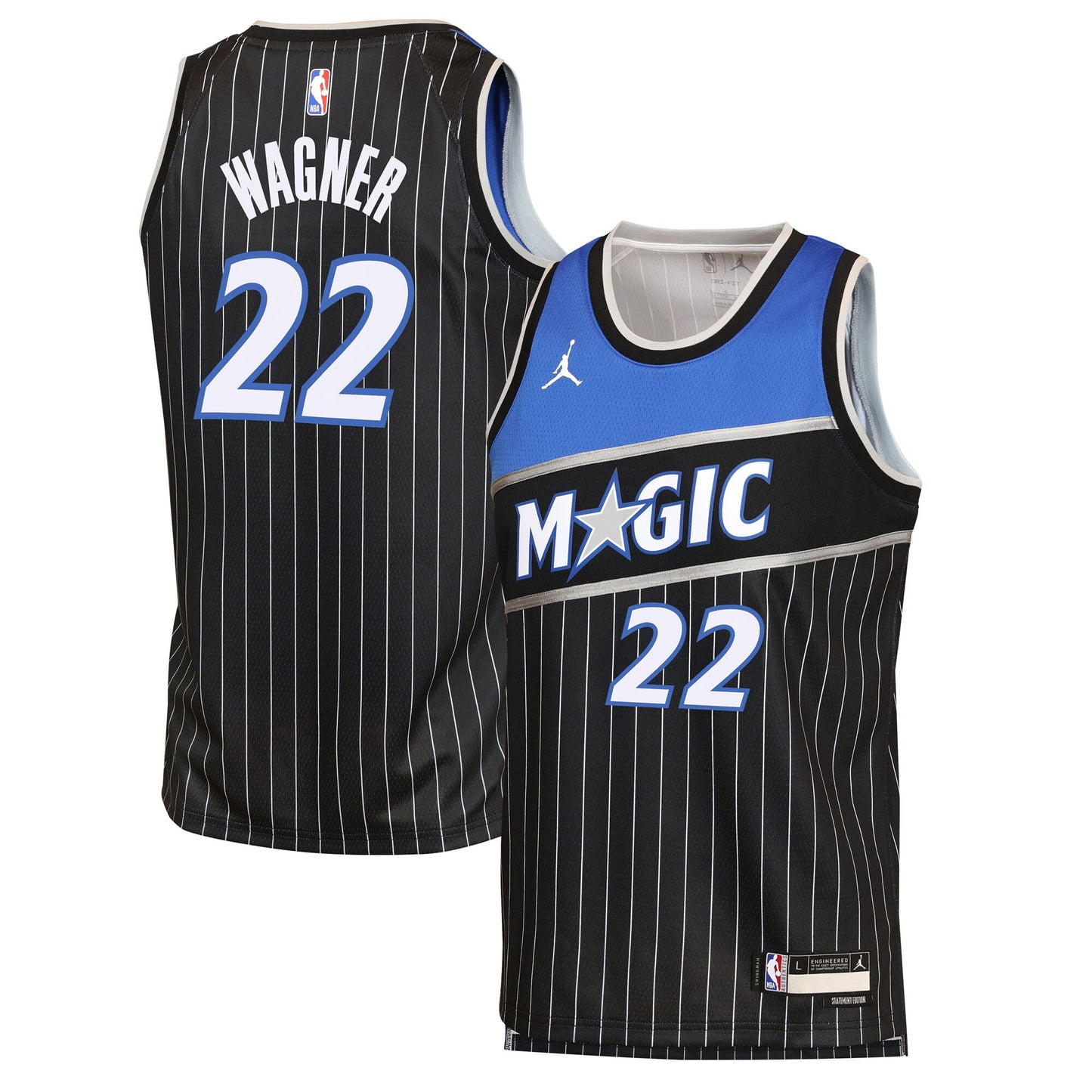 Youth Orlando Magic Franz Wagner Jordan Brand Black Swingman Jersey - Statement Edition