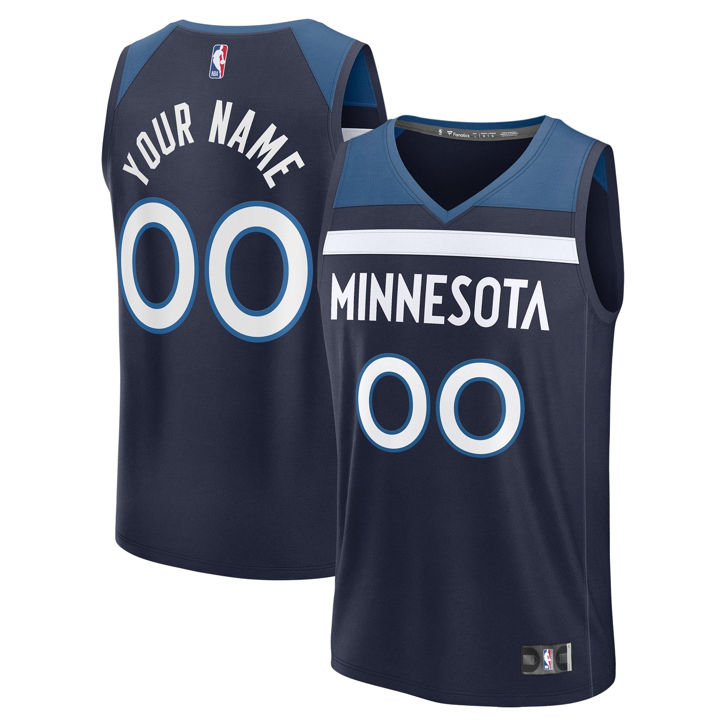 Youth Minnesota Timberwolves  Fanatics Navy Fast Break Custom Jersey - Icon Edition