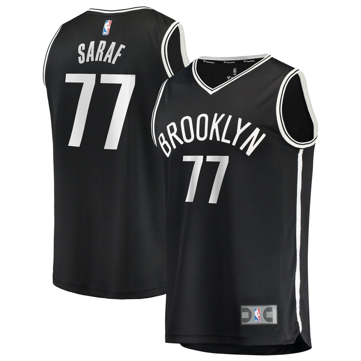 Men's Brooklyn Nets Ben Saraf Fanatics Black Fast Break Replica Jersey - Icon Edition