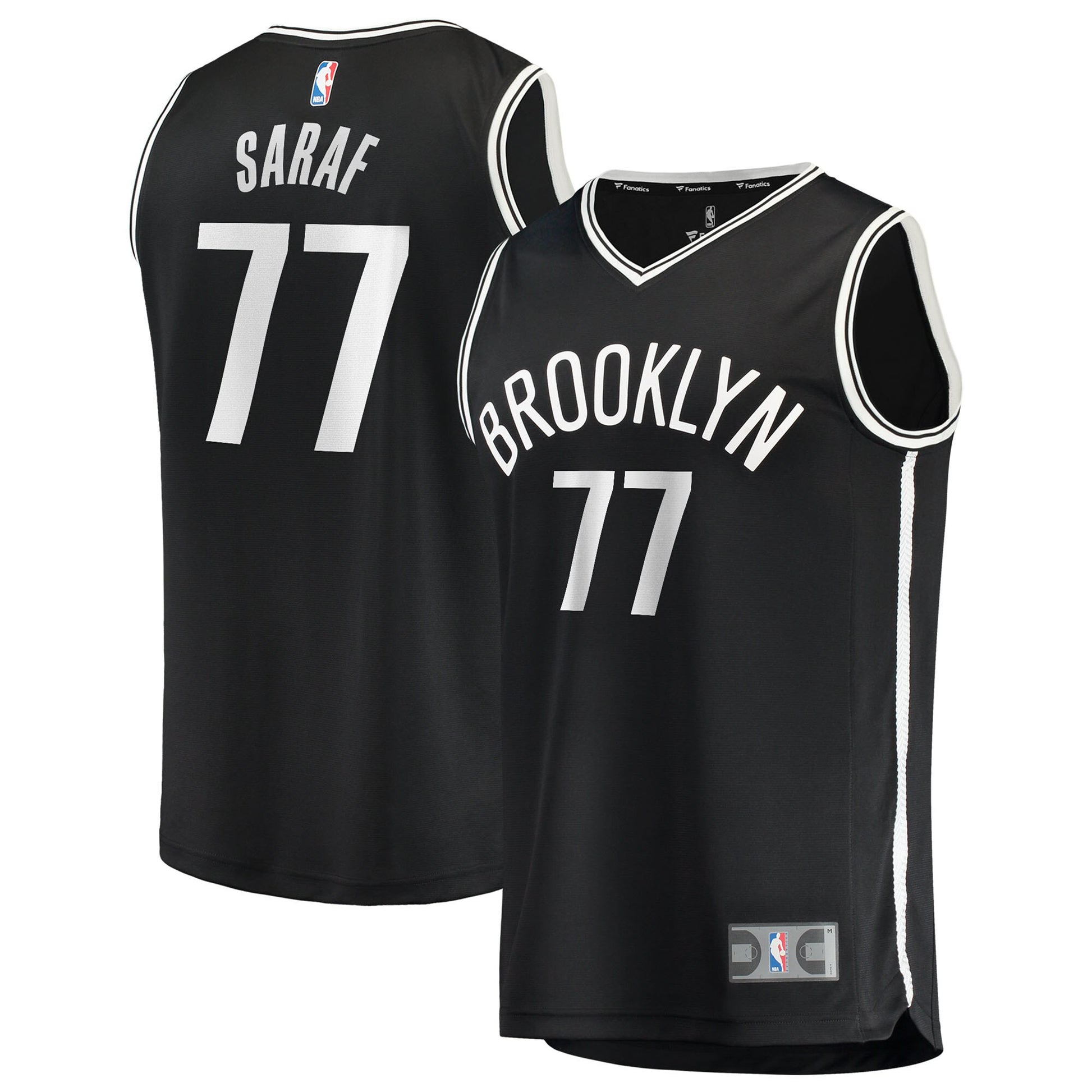 Men's Brooklyn Nets Ben Saraf Fanatics Black Fast Break Replica Jersey - Icon Edition