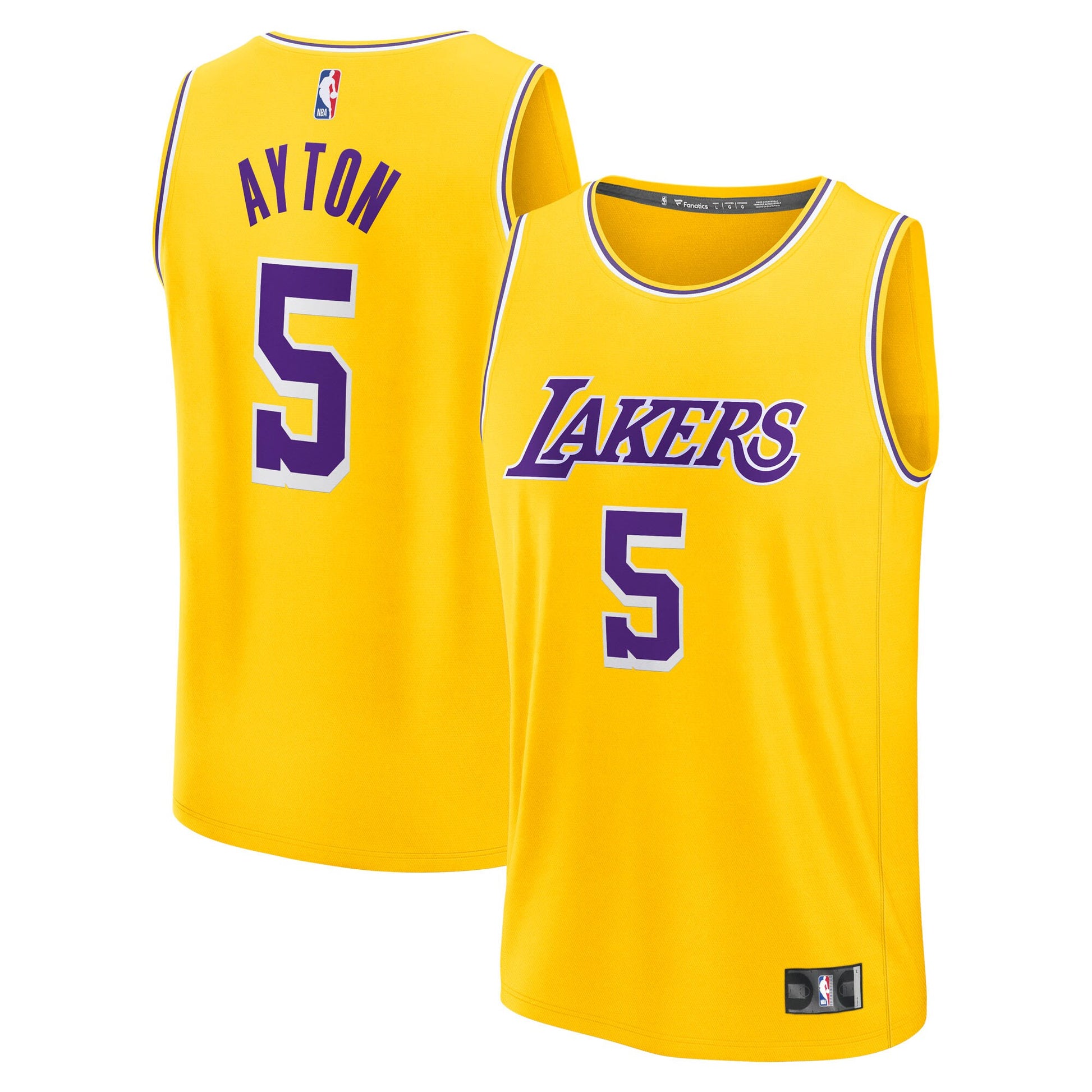 Men's Los Angeles Lakers Deandre Ayton Fanatics Gold Fast Break Replica Player Jersey - Icon Edition