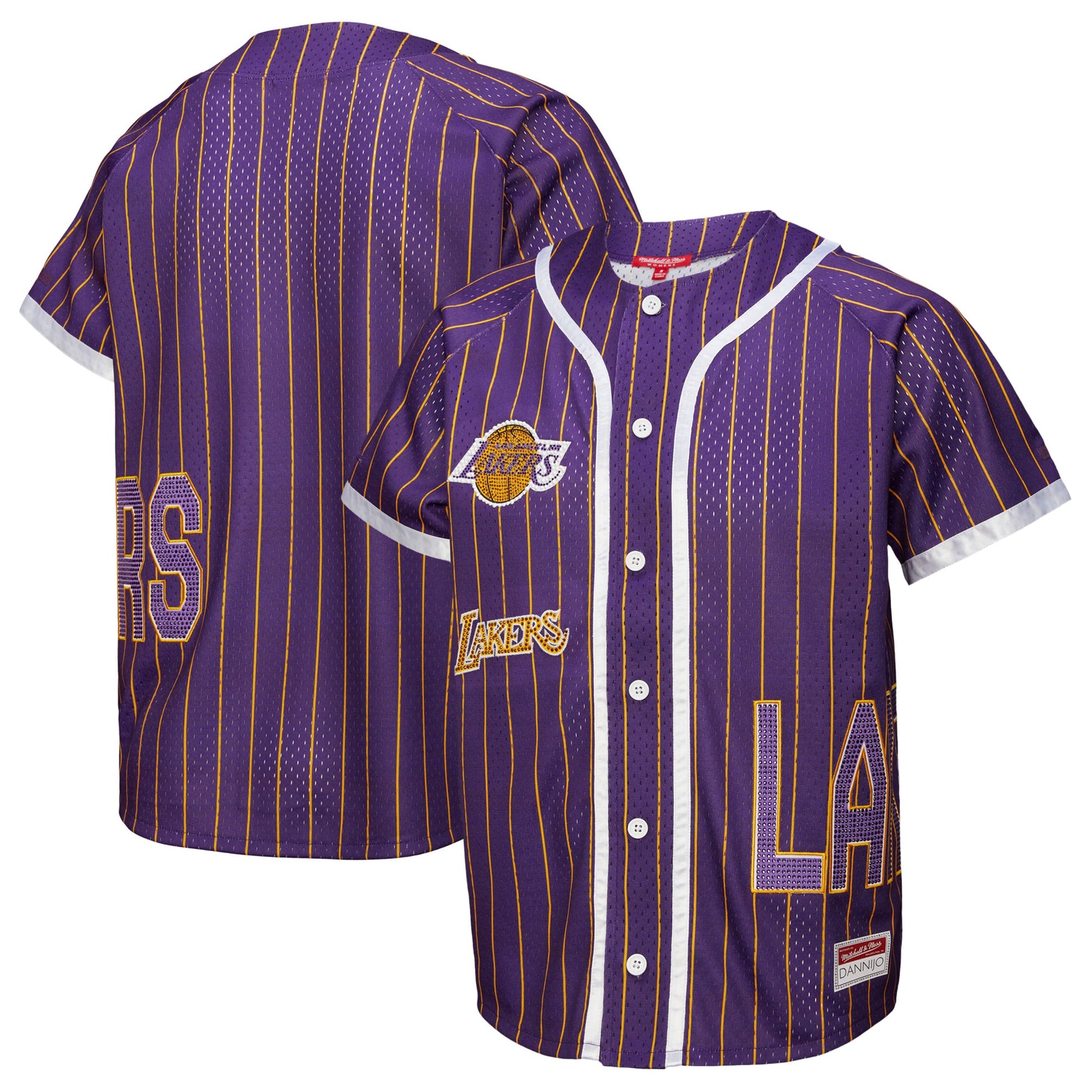 Women's Los Angeles Lakers  Mitchell & Ness x DANNIJO Purple Fashion Baseball Jersey