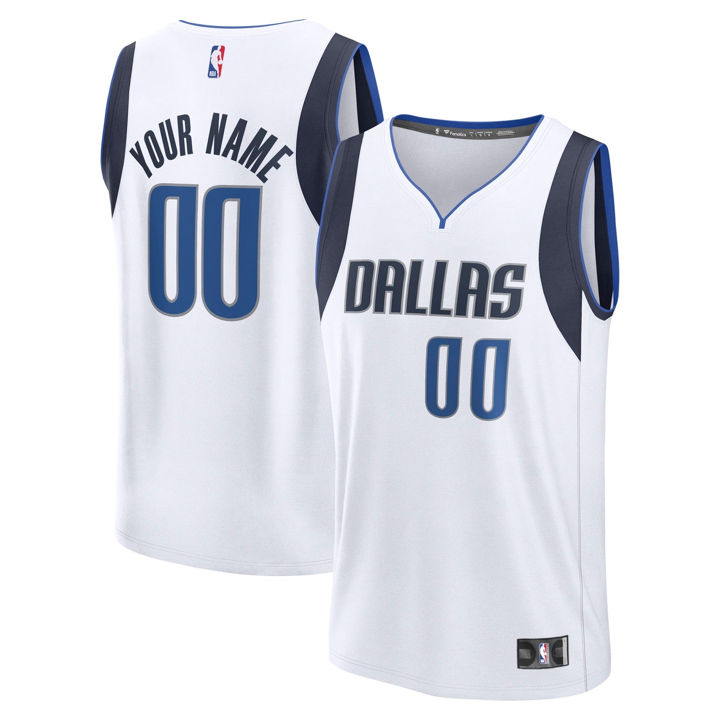 Men's Dallas Mavericks  Fanatics White Fast Break Custom Jersey - Association Edition