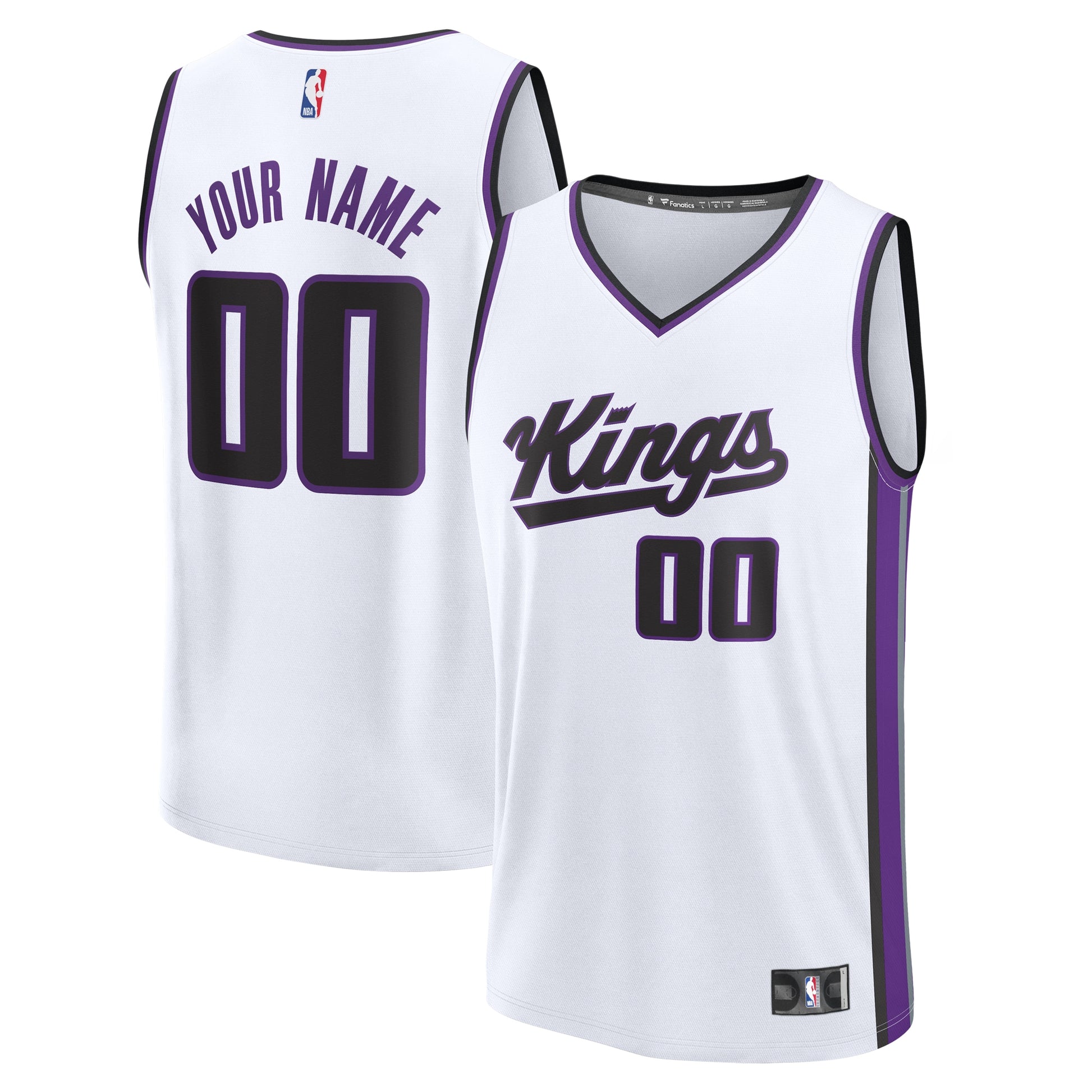 Youth Sacramento Kings Fanatics White Fast Break Custom Replica Jersey - Association Edition