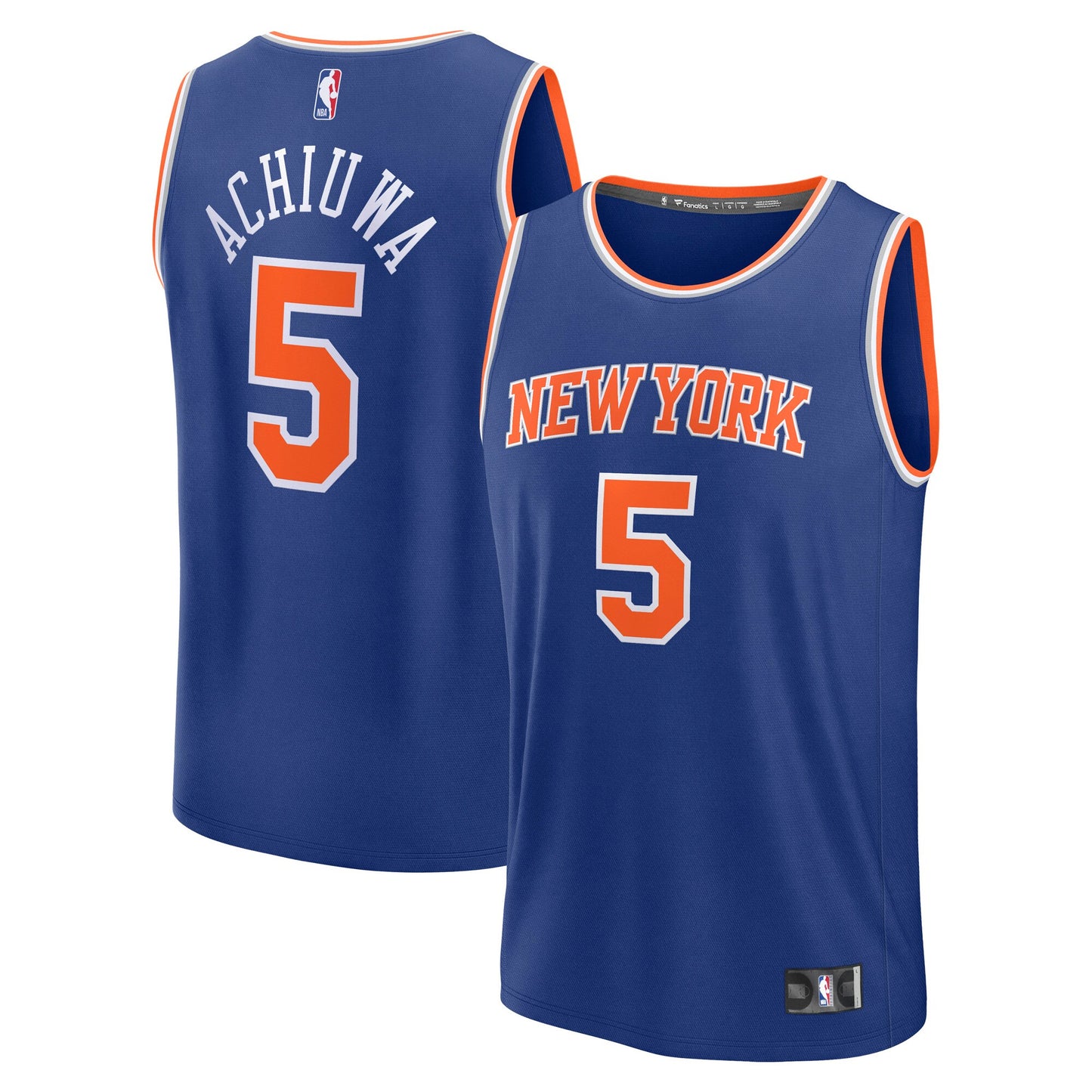 Men's New York Knicks Precious Achiuwa Fanatics Blue Fast Break Replica Player Jersey - Icon Edition