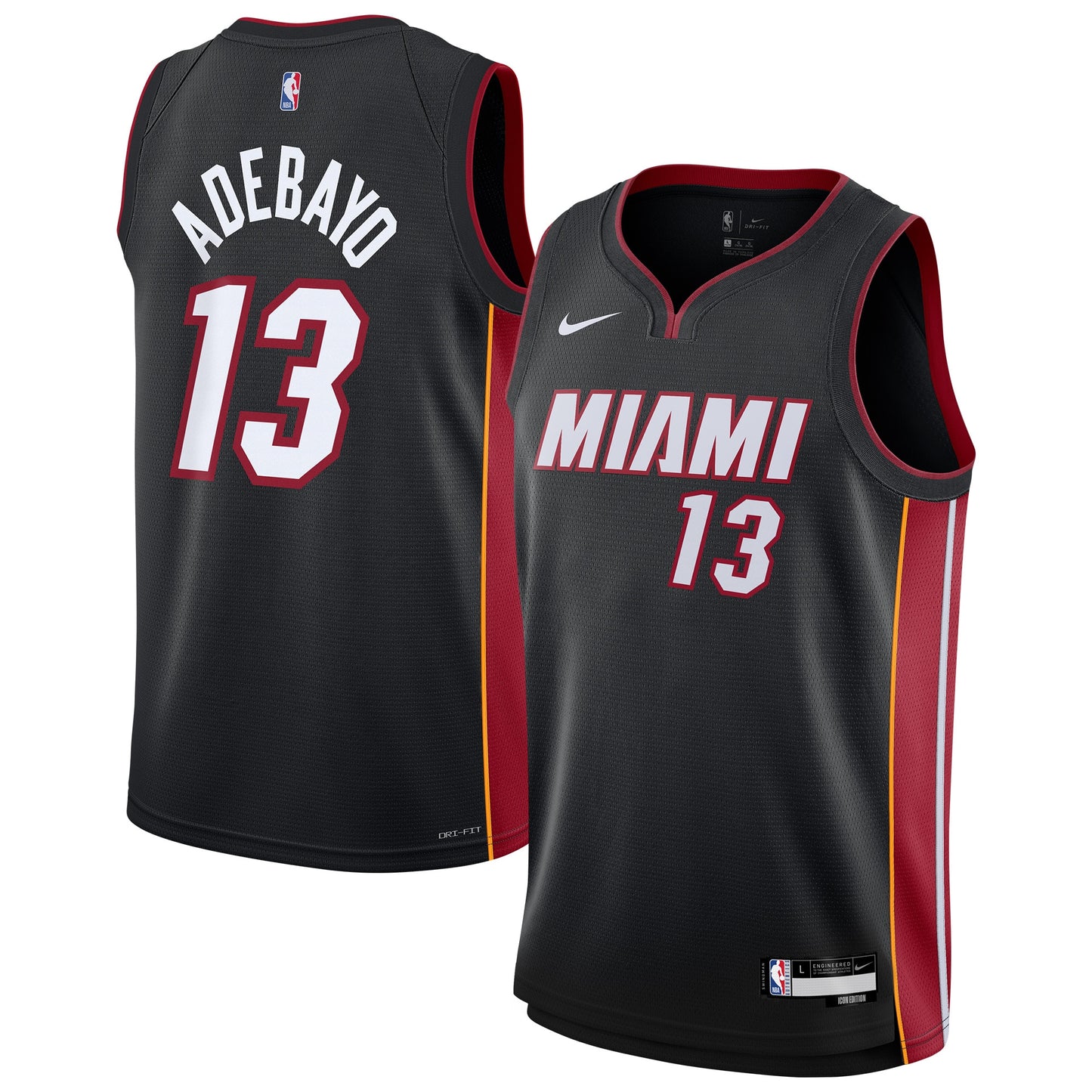 Youth Miami Heat Bam Adebayo Nike Black Swingman Jersey - Icon Edition