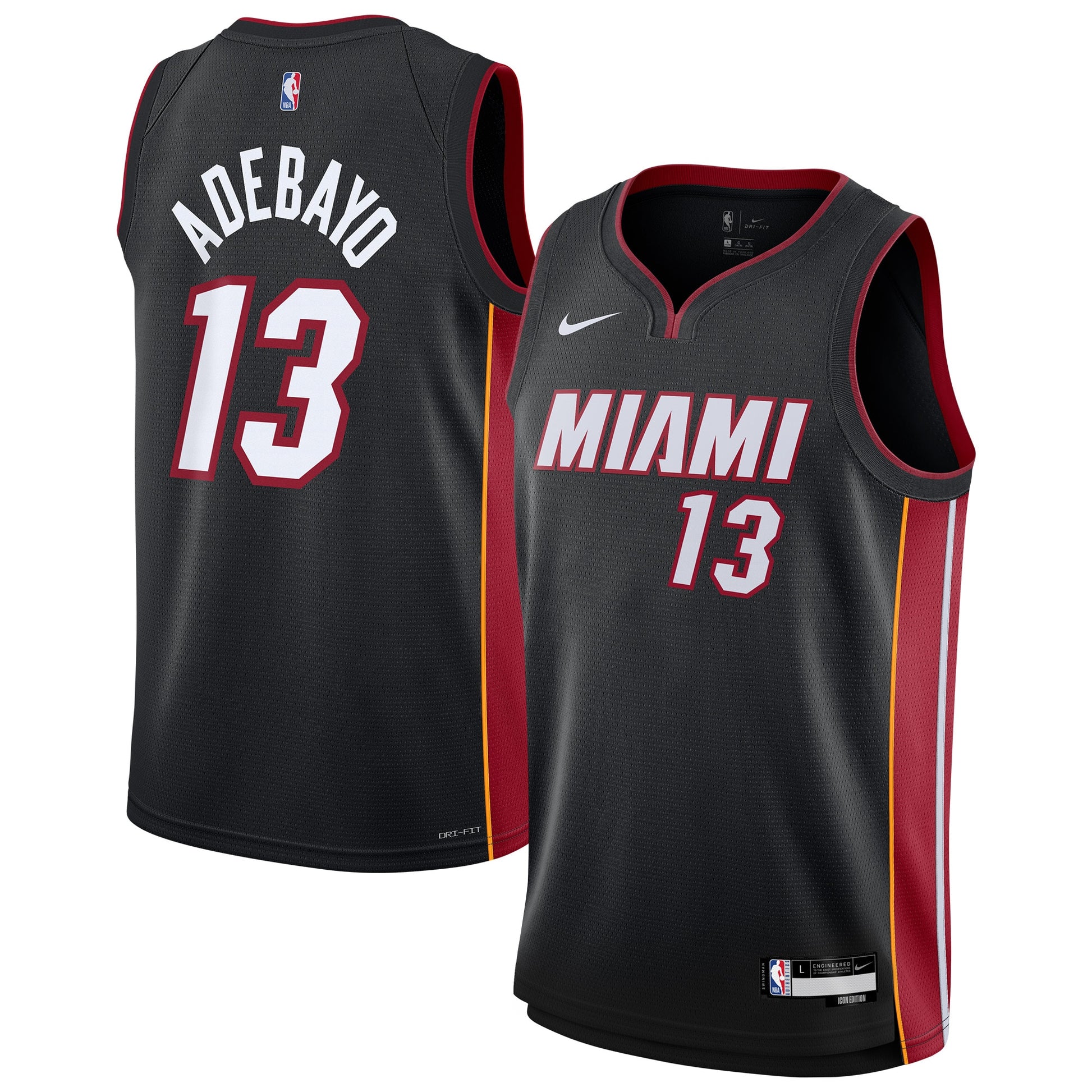 Youth Miami Heat Bam Adebayo Nike Black Swingman Jersey - Icon Edition