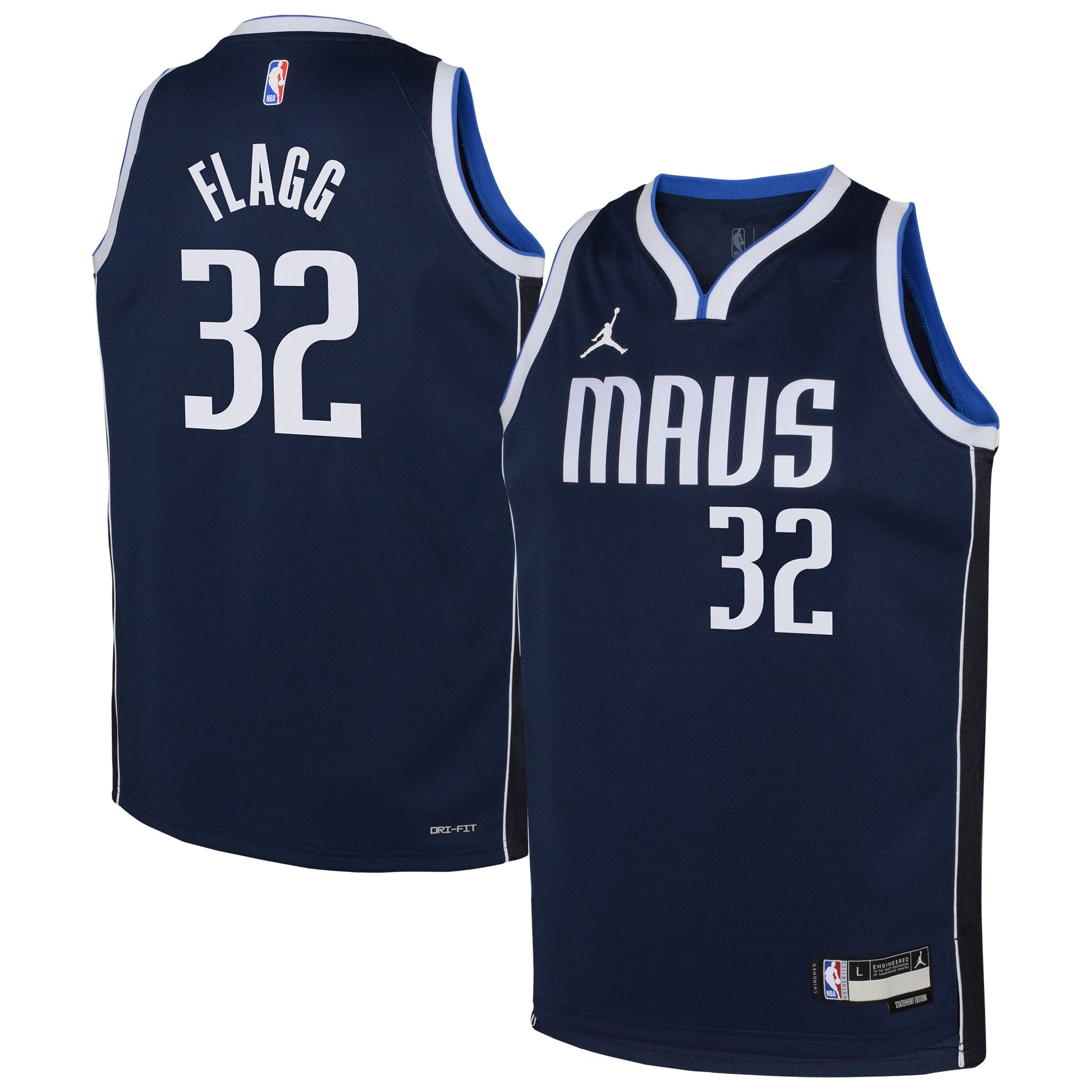 Youth Dallas Mavericks Cooper Flagg Jordan Brand Navy Swingman Jersey - Statement Edition