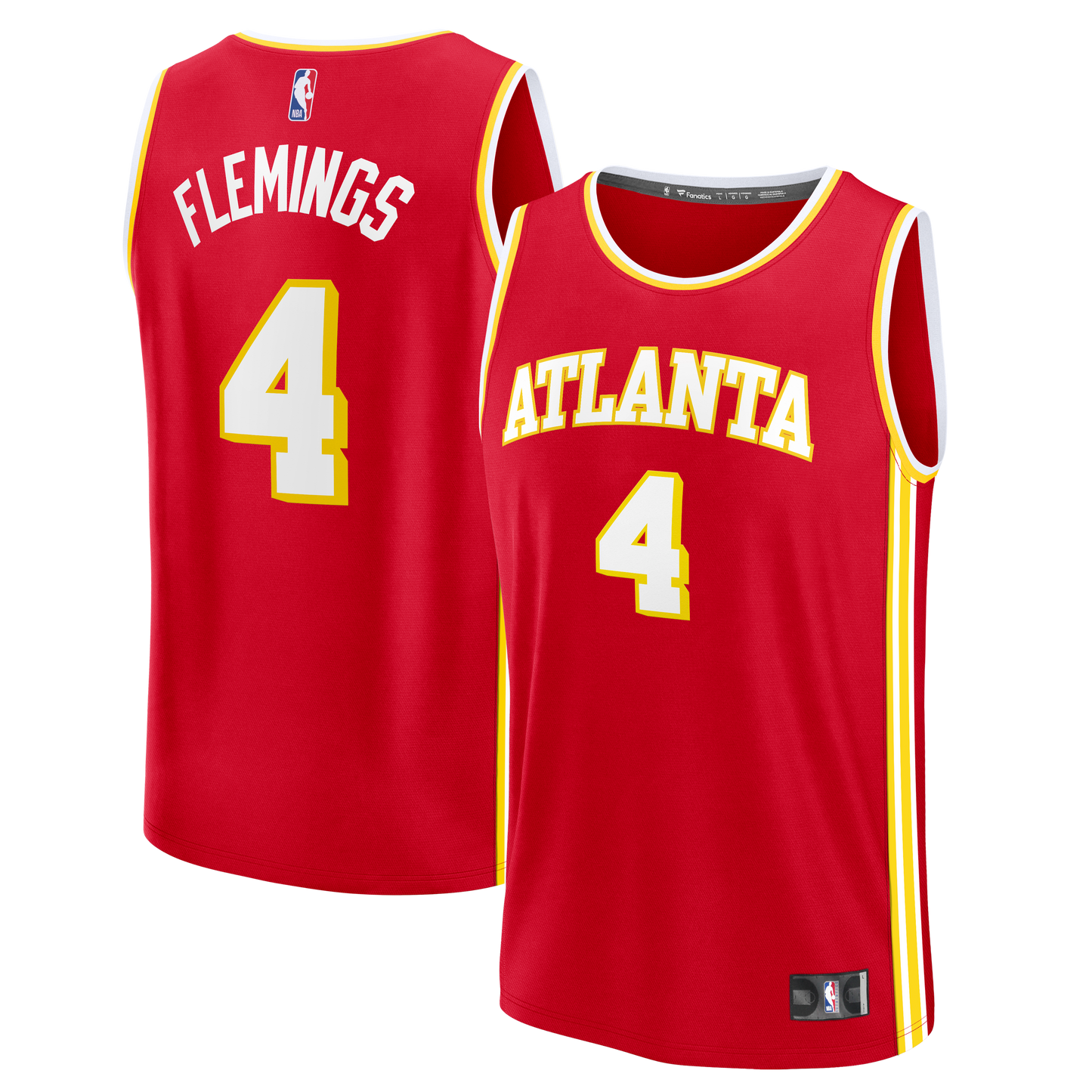 Men's Atlanta Hawks Kingston Flemings Fanatics Red 2026 NBA Draft First Round Pick Fast Break Jersey - Icon Edition