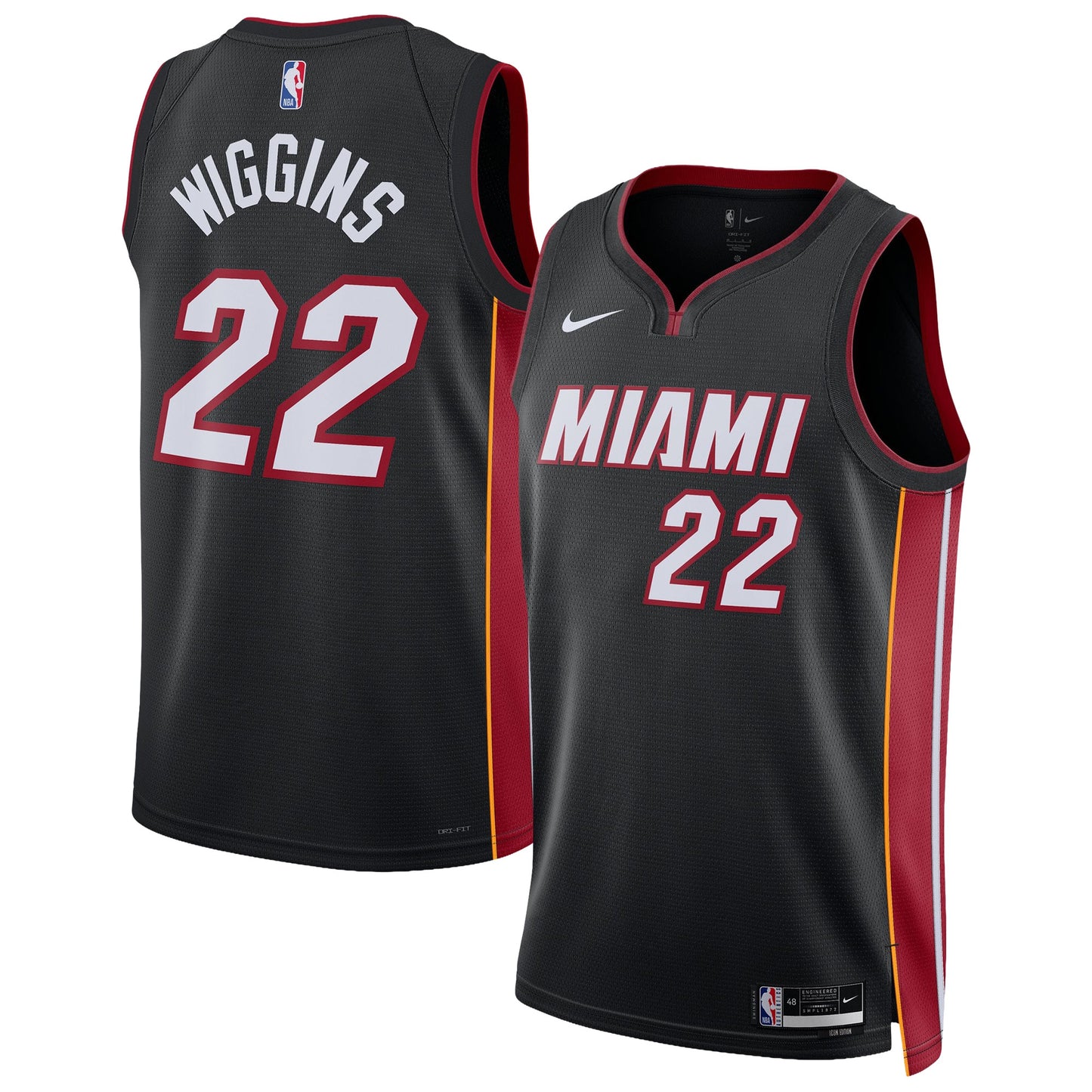 Unisex Miami Heat Andrew Wiggins Nike Black Swingman Jersey - Icon Edition