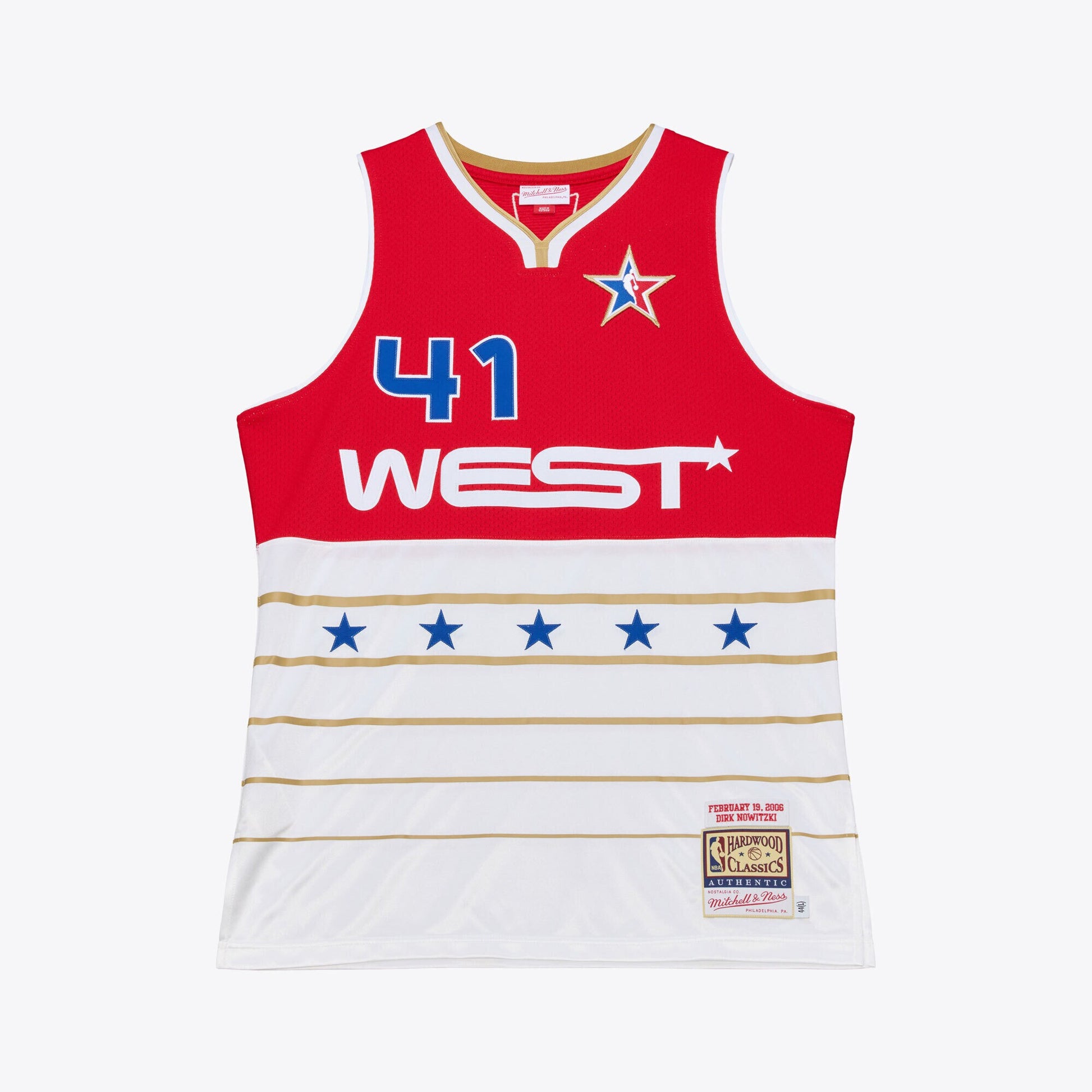 Men's 2006 NBA All-Star Game Dirk Nowitzki Mitchell & Ness Red/White Authentic Jersey