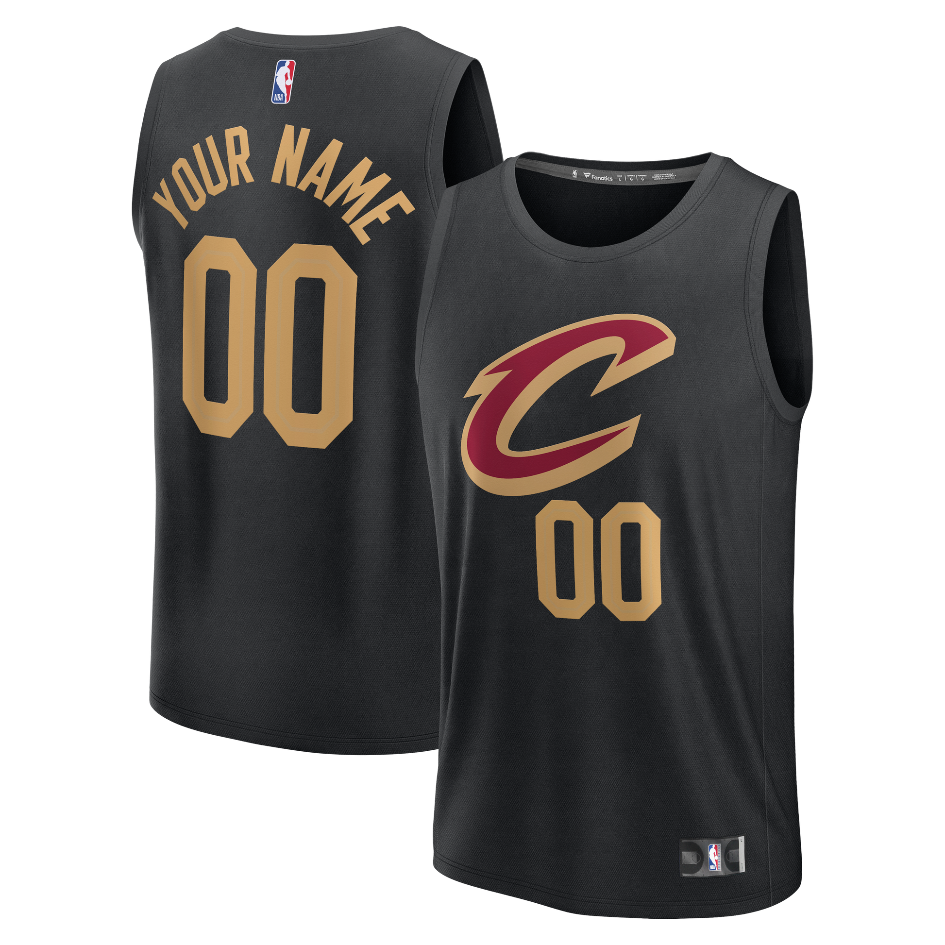 Youth Cleveland Cavaliers Fanatics Black Fast Break Custom Jersey - Statement Edition