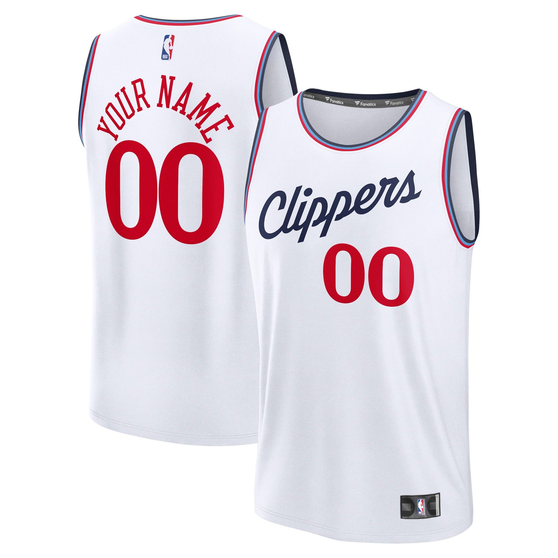 Men's LA Clippers Fanatics White Fast Break Custom Jersey - Association Edition