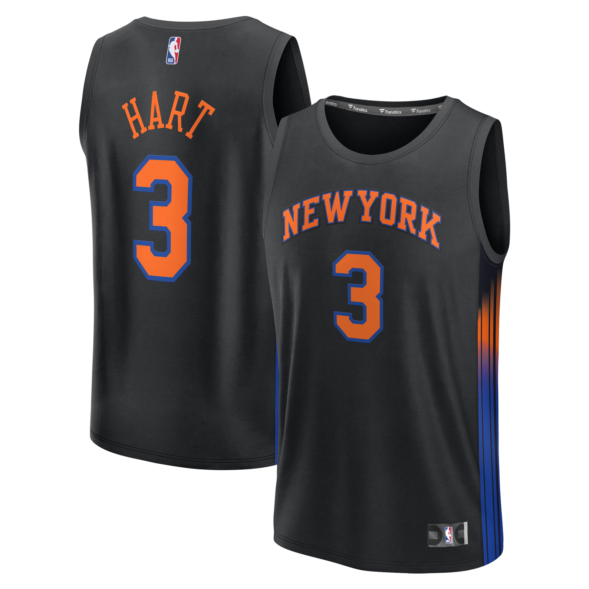 Youth New York Knicks Josh Hart Fanatics Black Fast Break Jersey - Statement Edition