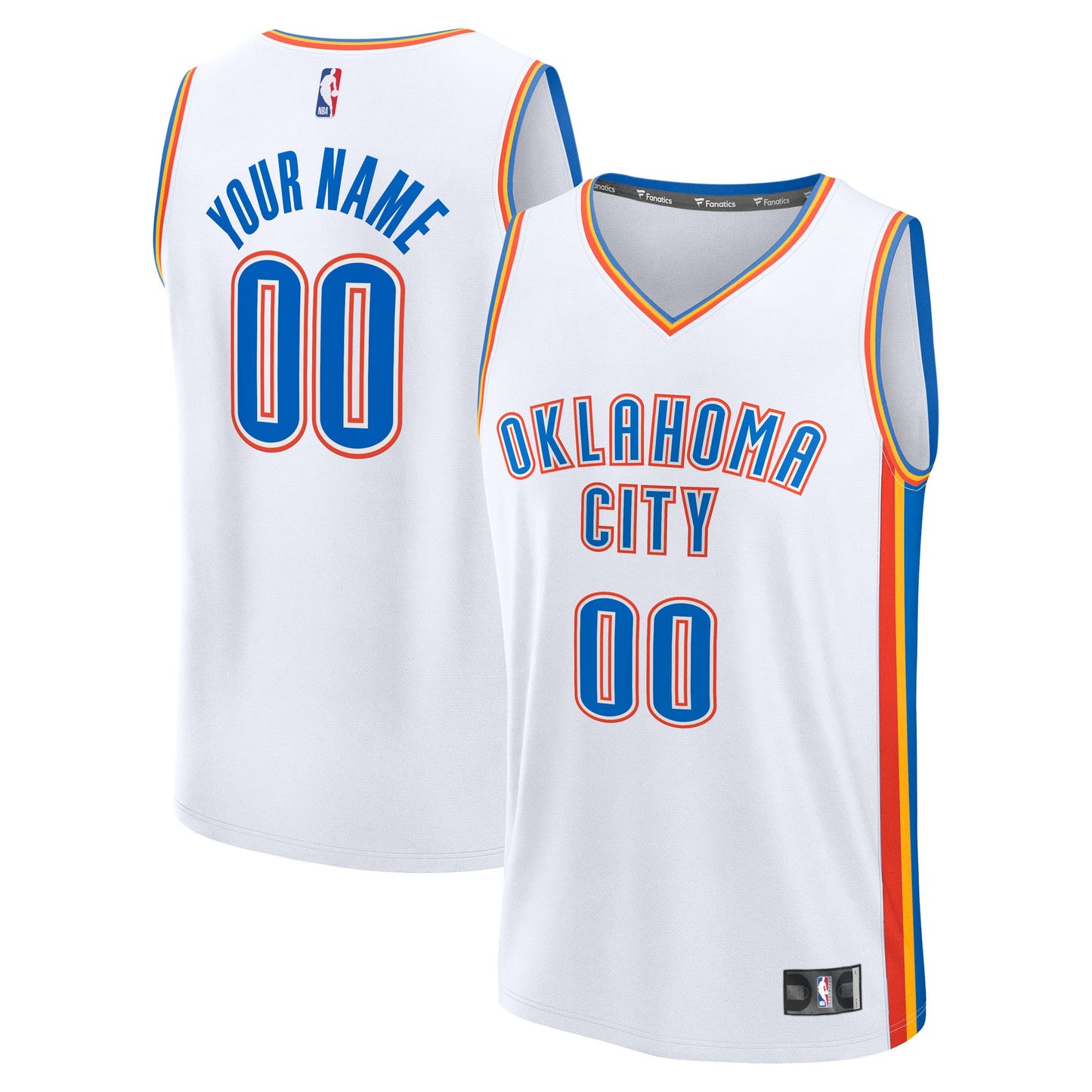 Men's Oklahoma City Thunder Fanatics White Fast Break Custom Jersey - Association Edition