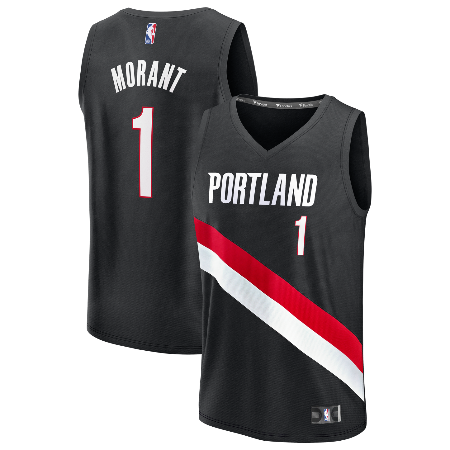 Men's Portland Trail Blazers Ja Morant Fanatics Black Fast Break Jersey - Icon Edition
