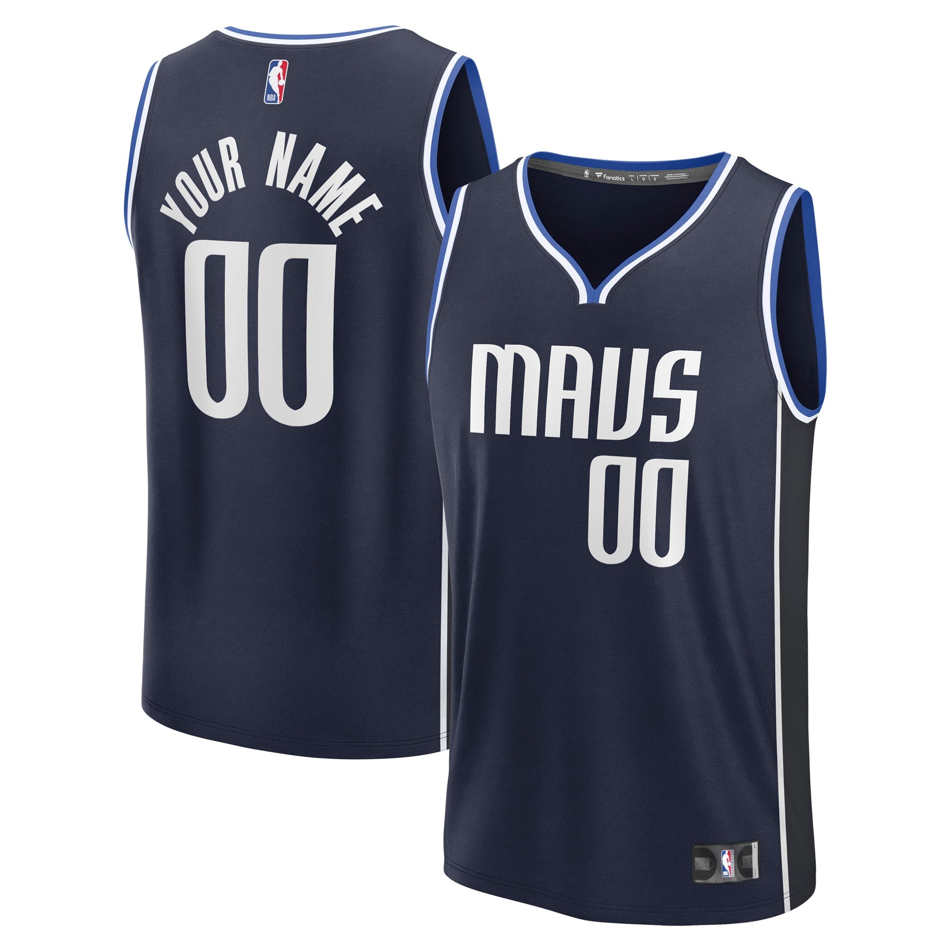 Men's Dallas Mavericks Fanatics Navy Fast Break Custom Jersey - Statement Edition