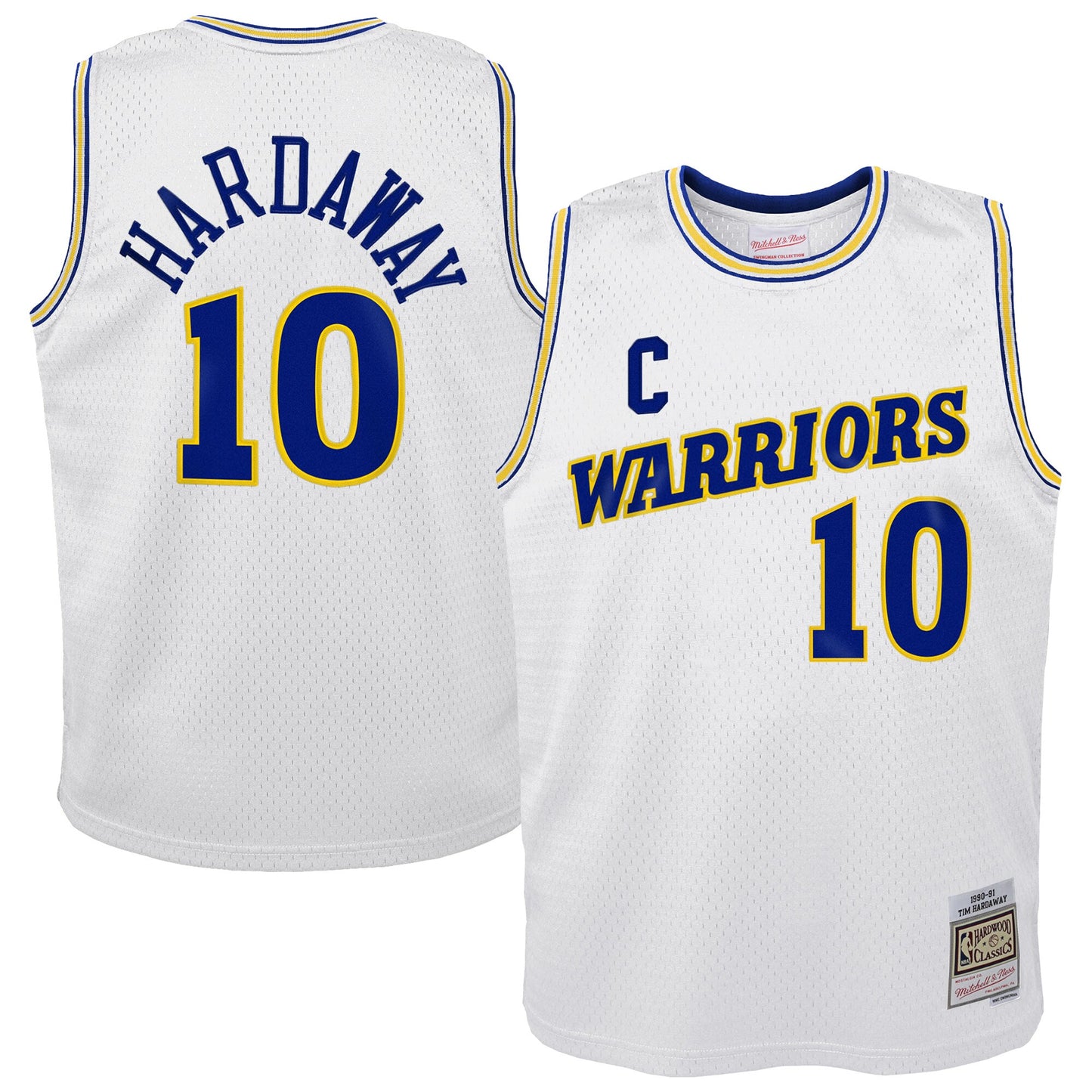 Youth Golden State Warriors Tim Hardaway Mitchell & Ness White 1990-91 Hardwood Classics Swingman Throwback Home Jersey