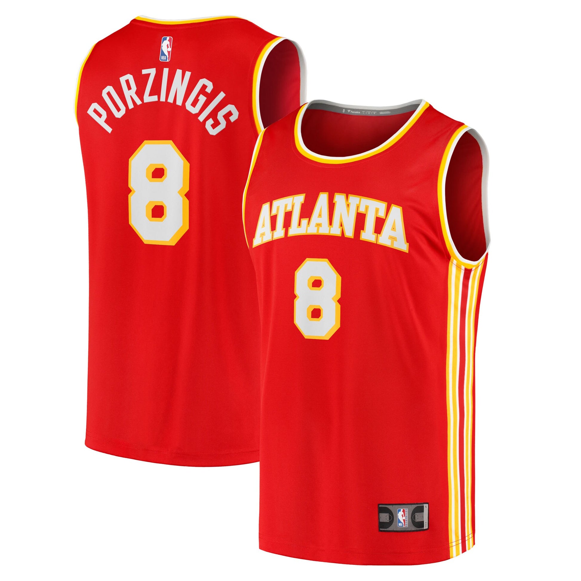 Men's Atlanta Hawks Kristaps Porziņģis Fanatics Red Fast Break Replica Jersey - Icon Edition