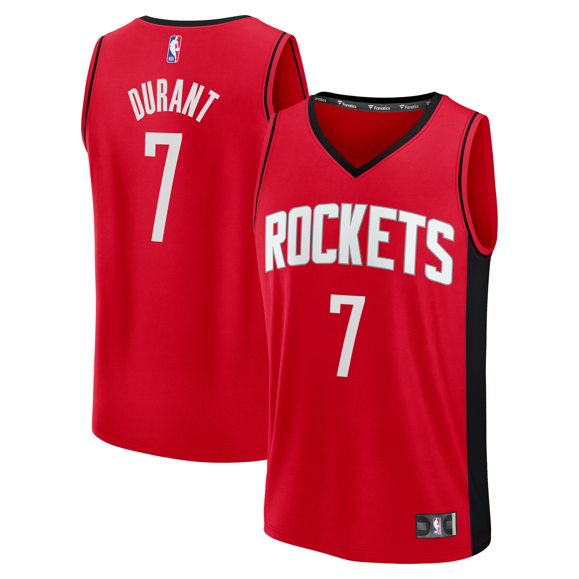 Youth Houston Rockets Kevin Durant Fanatics Red Fast Break Jersey - Icon Edition