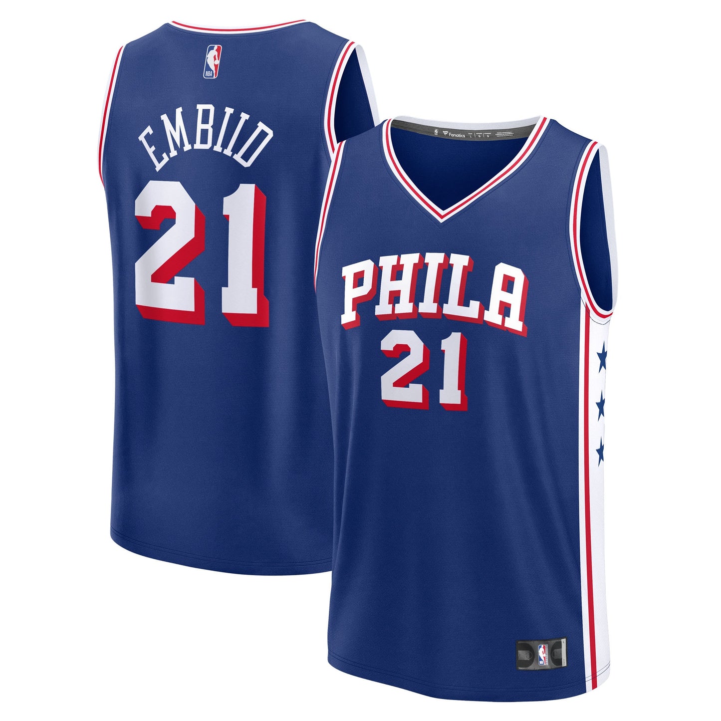 Men's Philadelphia 76ers Joel Embiid Fanatics Royal Fast Break Replica Player Jersey - Icon Edition