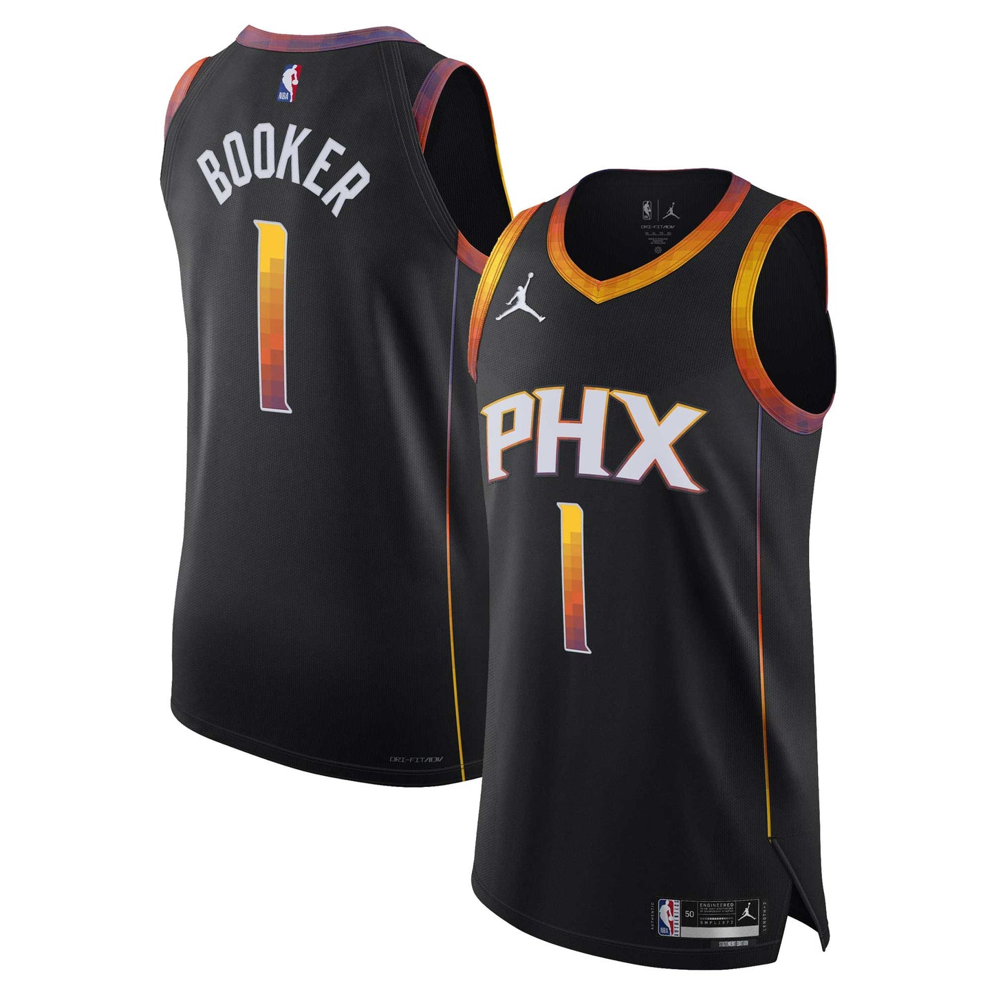 Men's Phoenix Suns Devin Booker Jordan Brand Black Authentic Player Jersey - Statement Edition