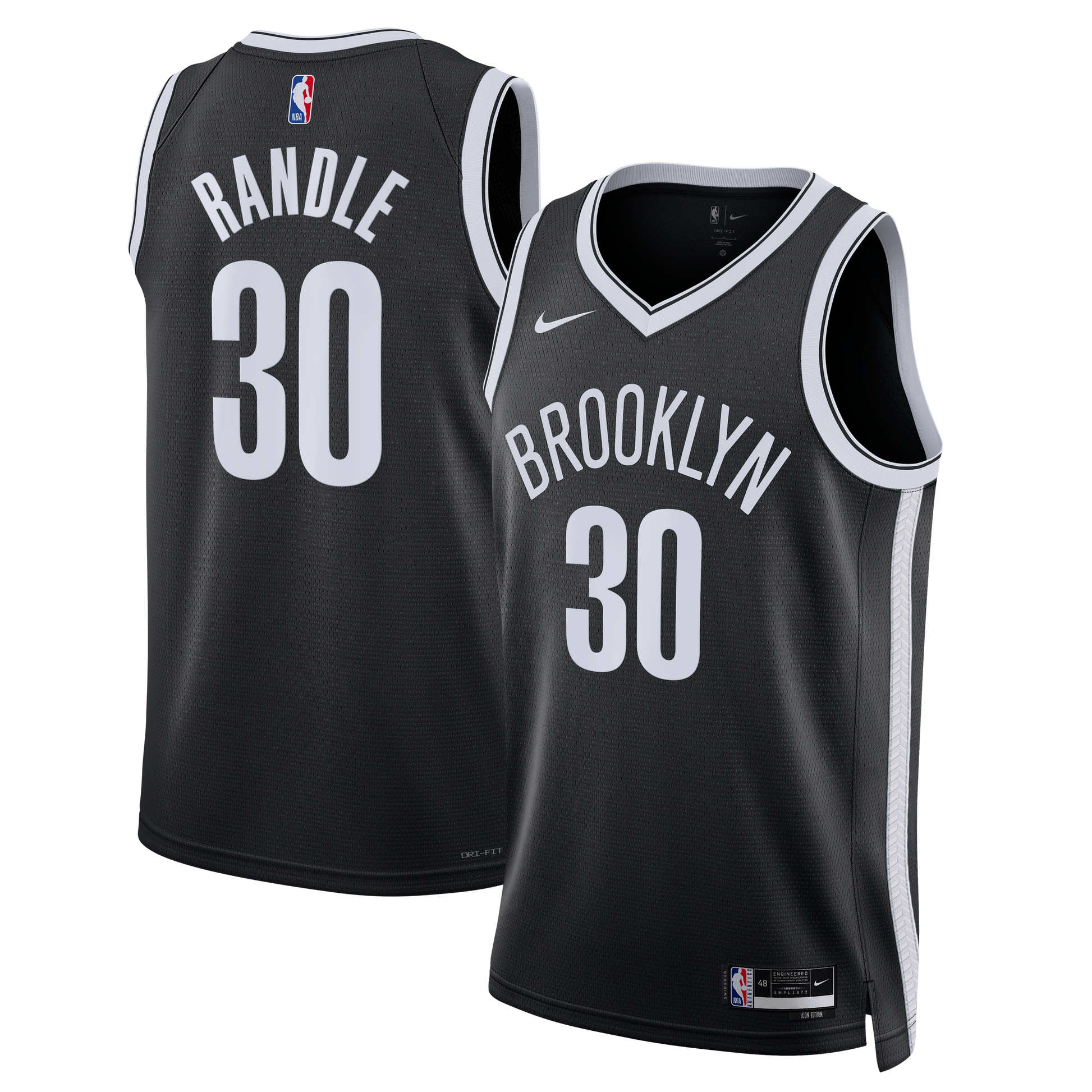 Unisex Brooklyn Nets Julius Randle Nike Black Swingman Jersey - Icon Edition