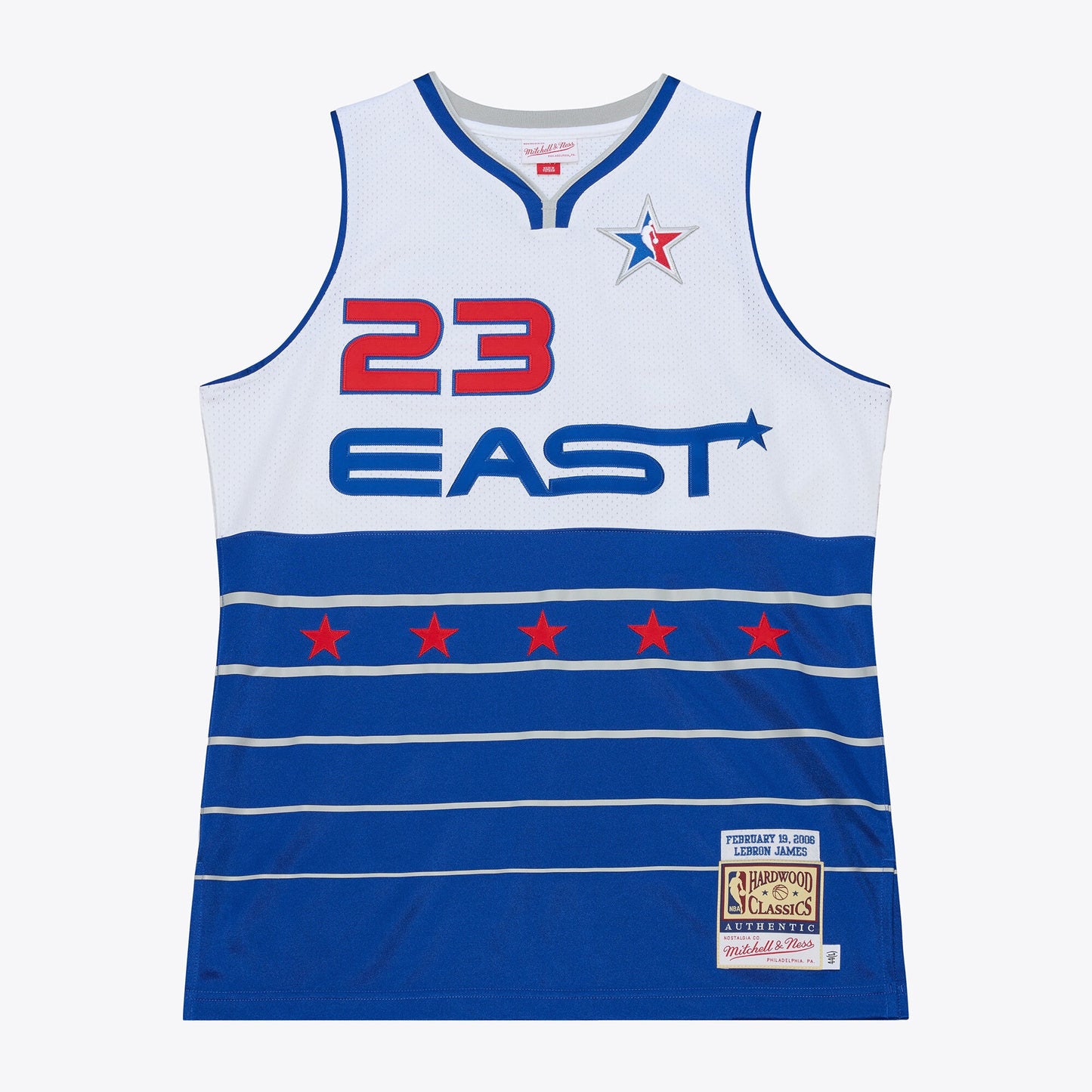 Men's 2006 NBA All-Star Game LeBron James Mitchell & Ness White/Blue Authentic Jersey