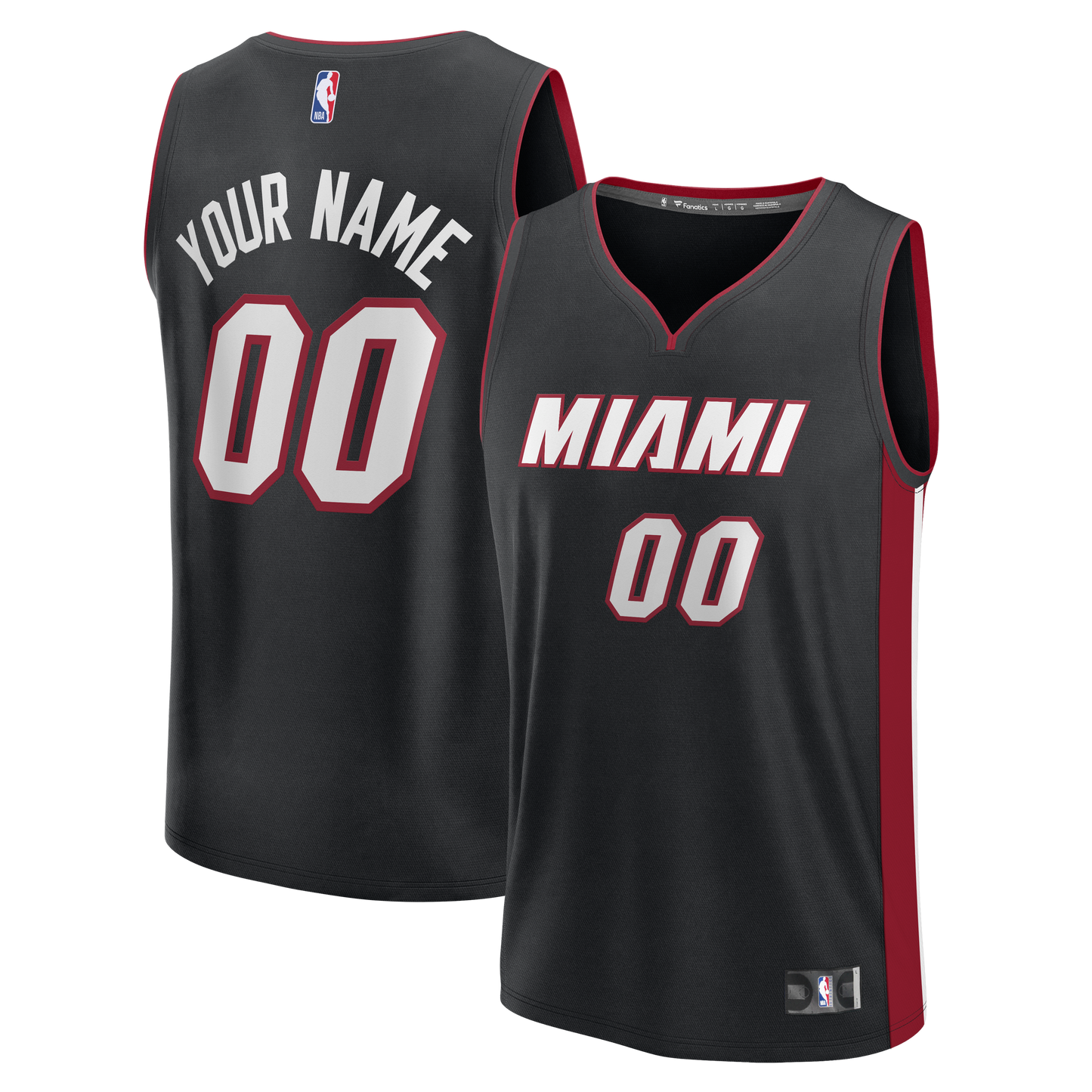 Men's Miami Heat  Fanatics Black Fast Break Custom Jersey - Icon Edition