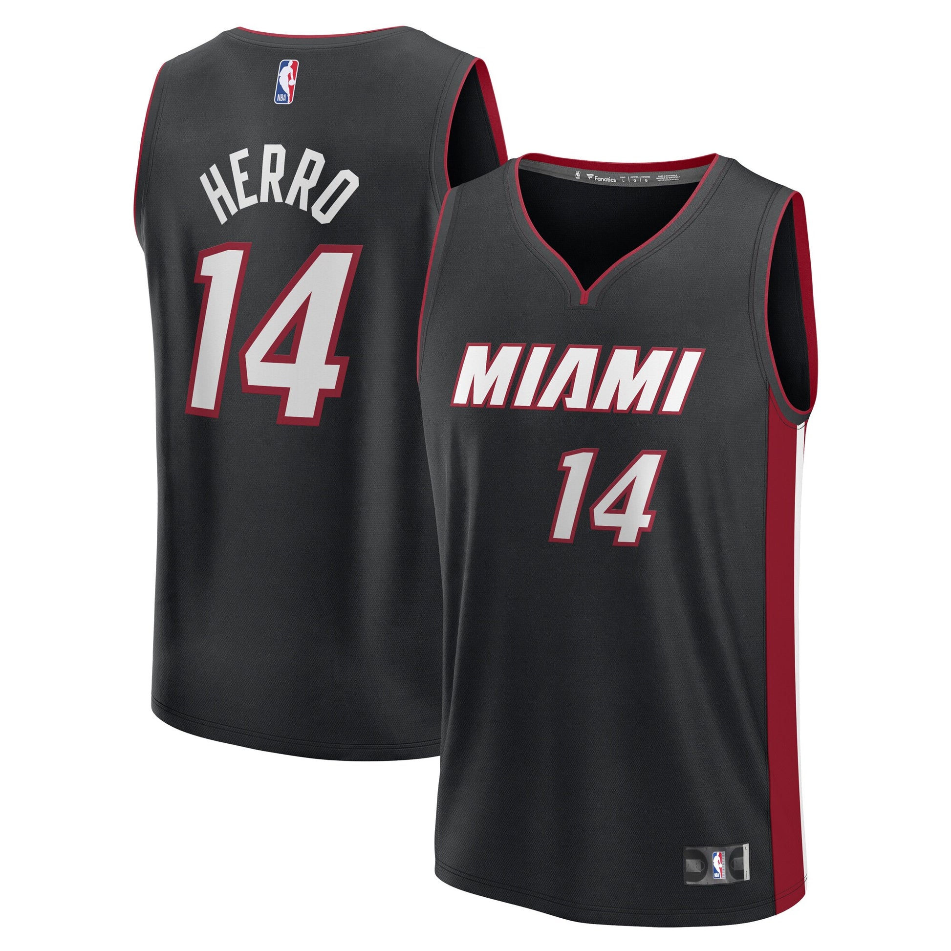 Youth Miami Heat Tyler Herro Fanatics Black Fast Break Replica Player Jersey - Icon Edition