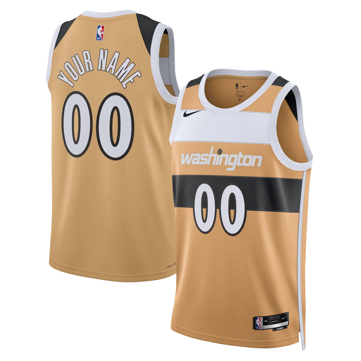 Unisex Washington Wizards Nike Gold 2025/26 City Edition Swingman Custom Jersey