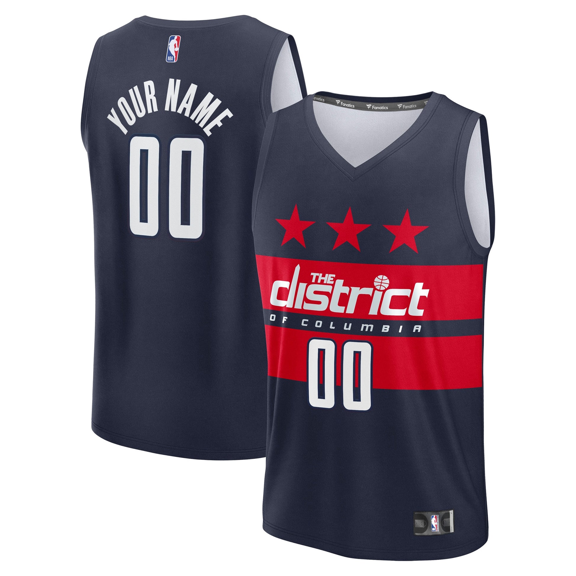 Youth Washington Wizards Fanatics Navy Fast Break Custom Replica Jersey - Statement Edition