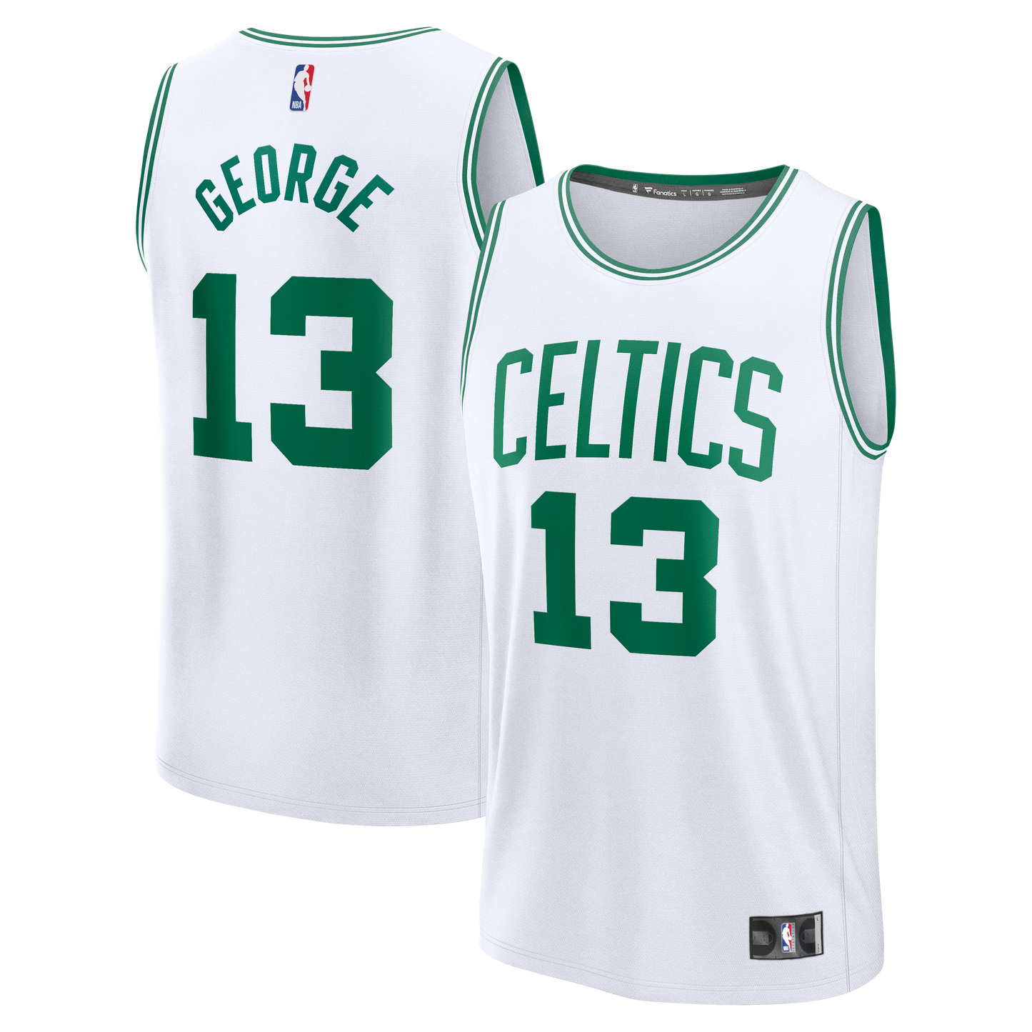 Men's Boston Celtics Paul George Fanatics White Fast Break Replica Jersey - Association Edition