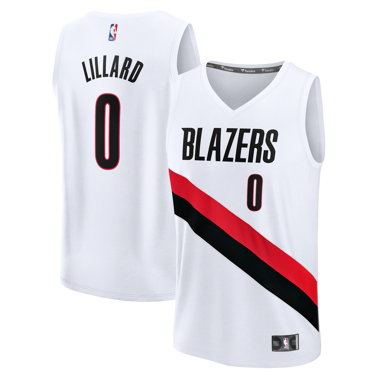 Men's Portland Trail Blazers Damian Lillard Fanatics White Fast Break Replica Player Jersey - Association Edition