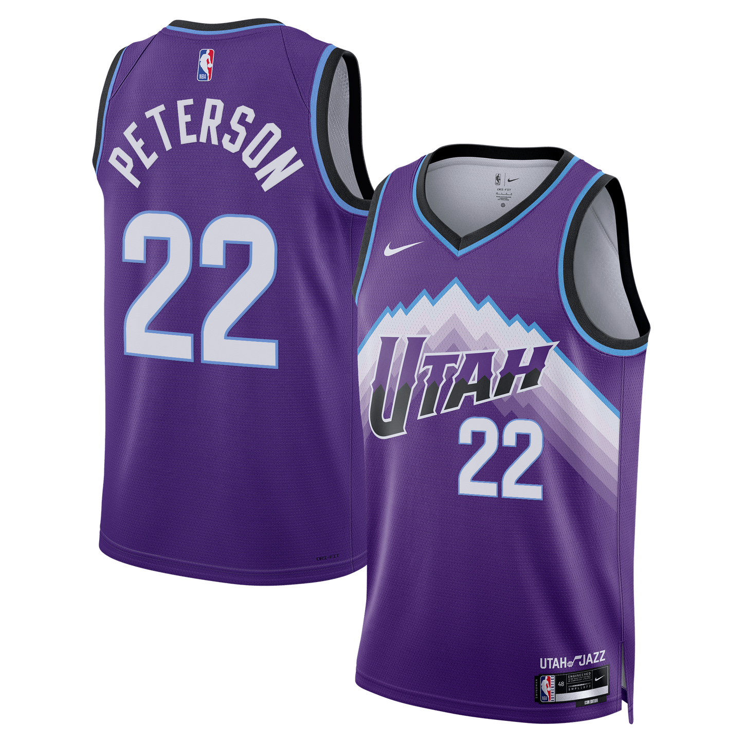 Youth Utah Jazz Darryn Peterson Nike Purple Swingman Jersey - Icon Edition