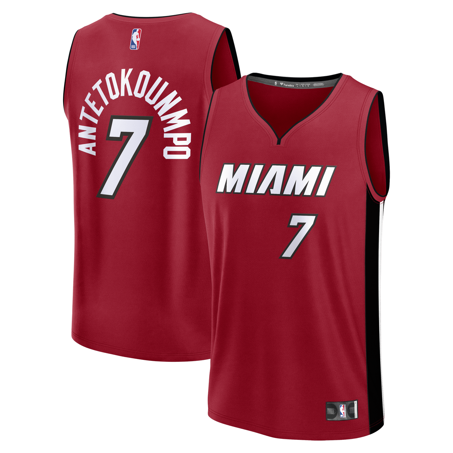 Youth Miami Heat Giannis Antetokounmpo Fanatics Red Fast Break Replica Jersey - Statement Edition