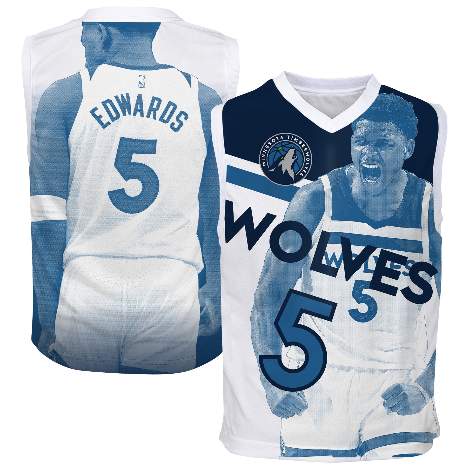 Youth Minnesota Timberwolves Anthony Edwards Outerstuff Blue Hometown Fashion Jersey
