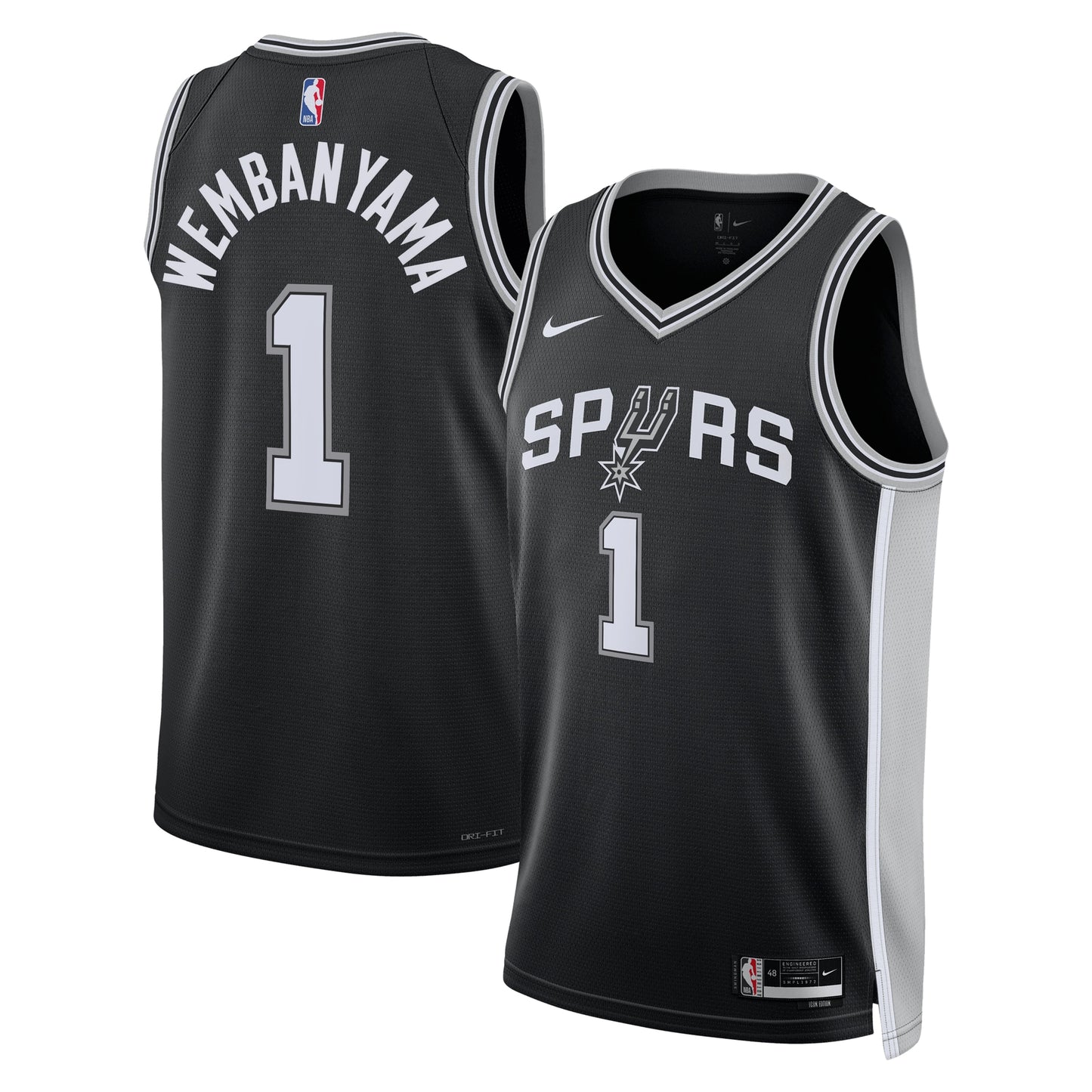 Unisex San Antonio Spurs Victor Wembanyama Nike Black Swingman Jersey - Icon Edition