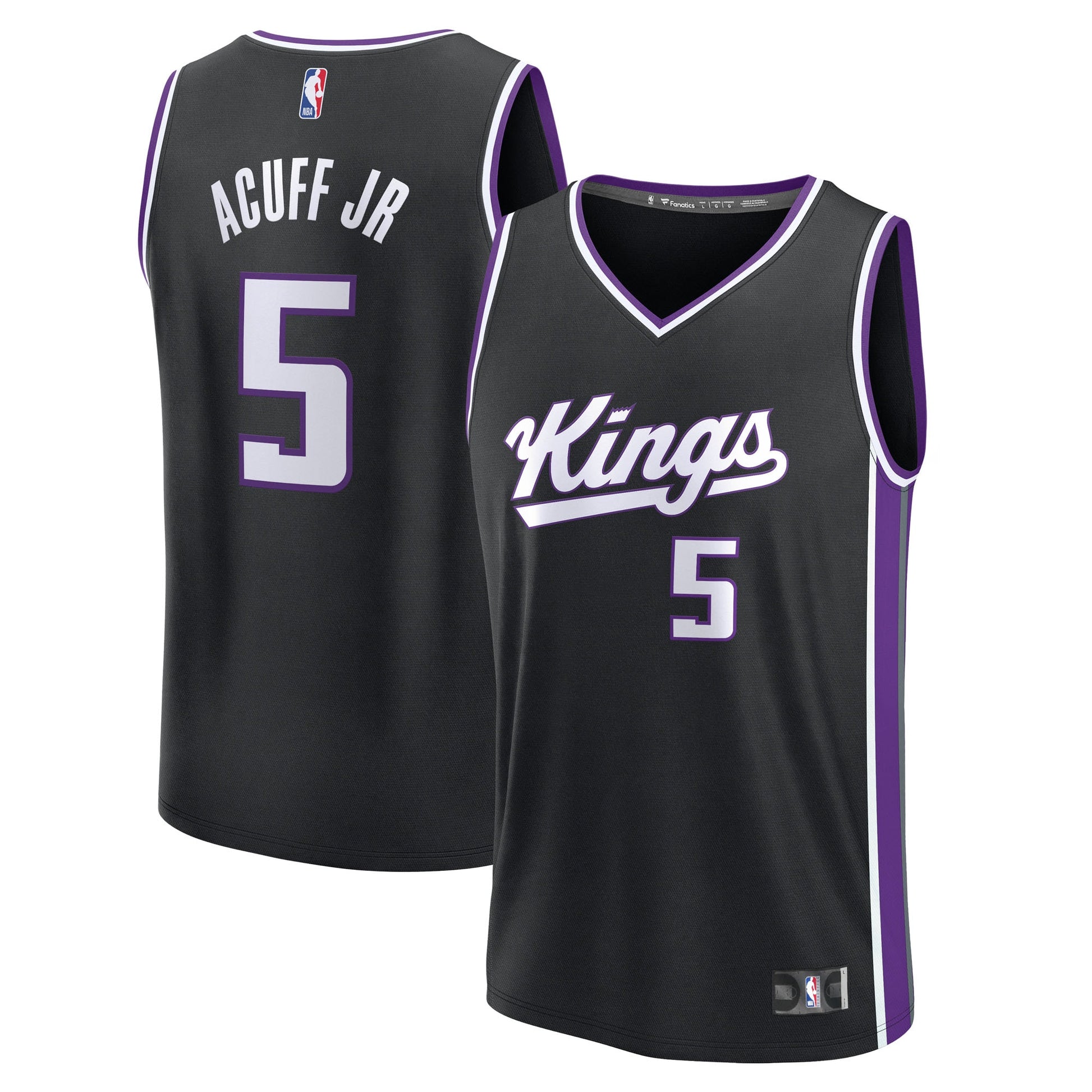 Men's Sacramento Kings Darius Acuff Jr. Fanatics Black 2026 NBA Draft First Round Pick Fast Break Jersey - Icon Edition