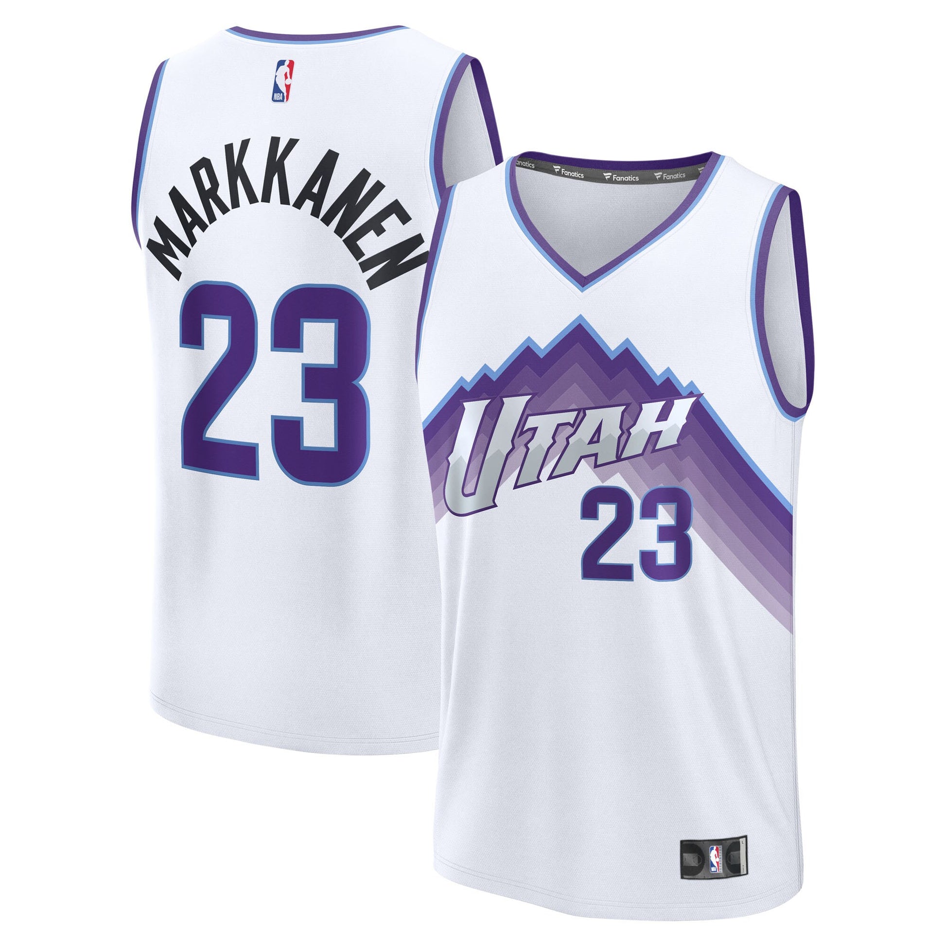 Men's Utah Jazz Lauri Markkanen Fanatics White Fast Break Replica Player Jersey - Association Edition