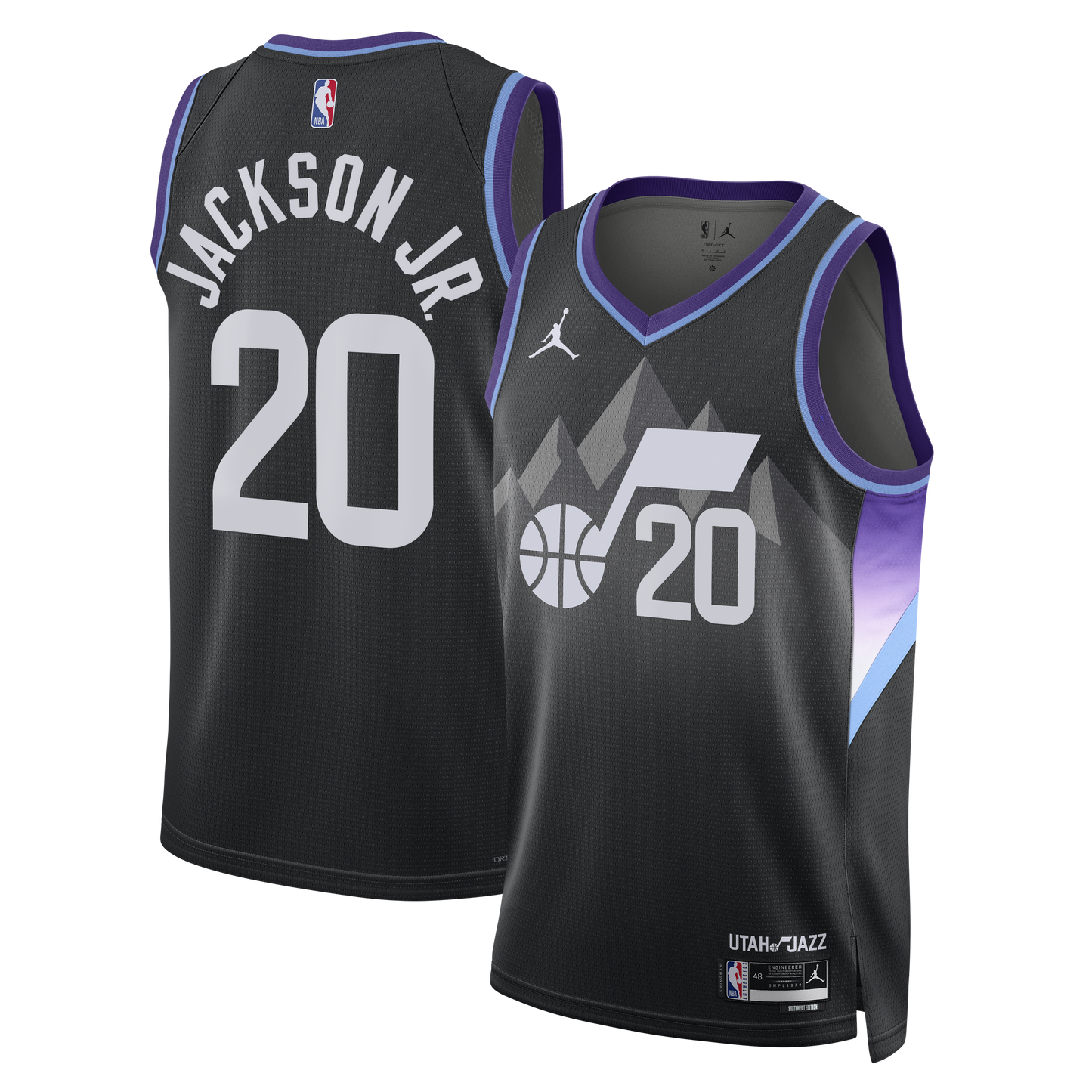 Unisex Utah Jazz Jaren Jackson Jr. Jordan Brand Black Swingman Jersey - Statement Edition