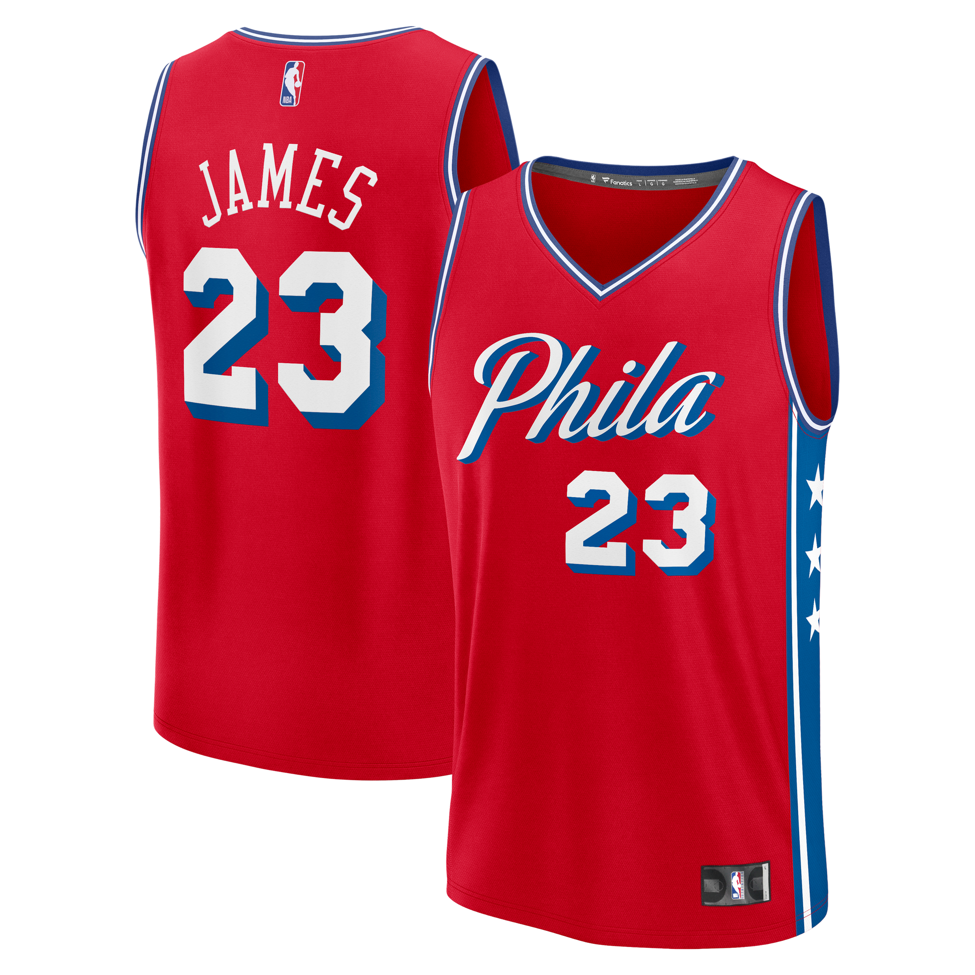 Youth Philadelphia 76ers LeBron James Fanatics Red Fast Break Replica Jersey - Statement Edition